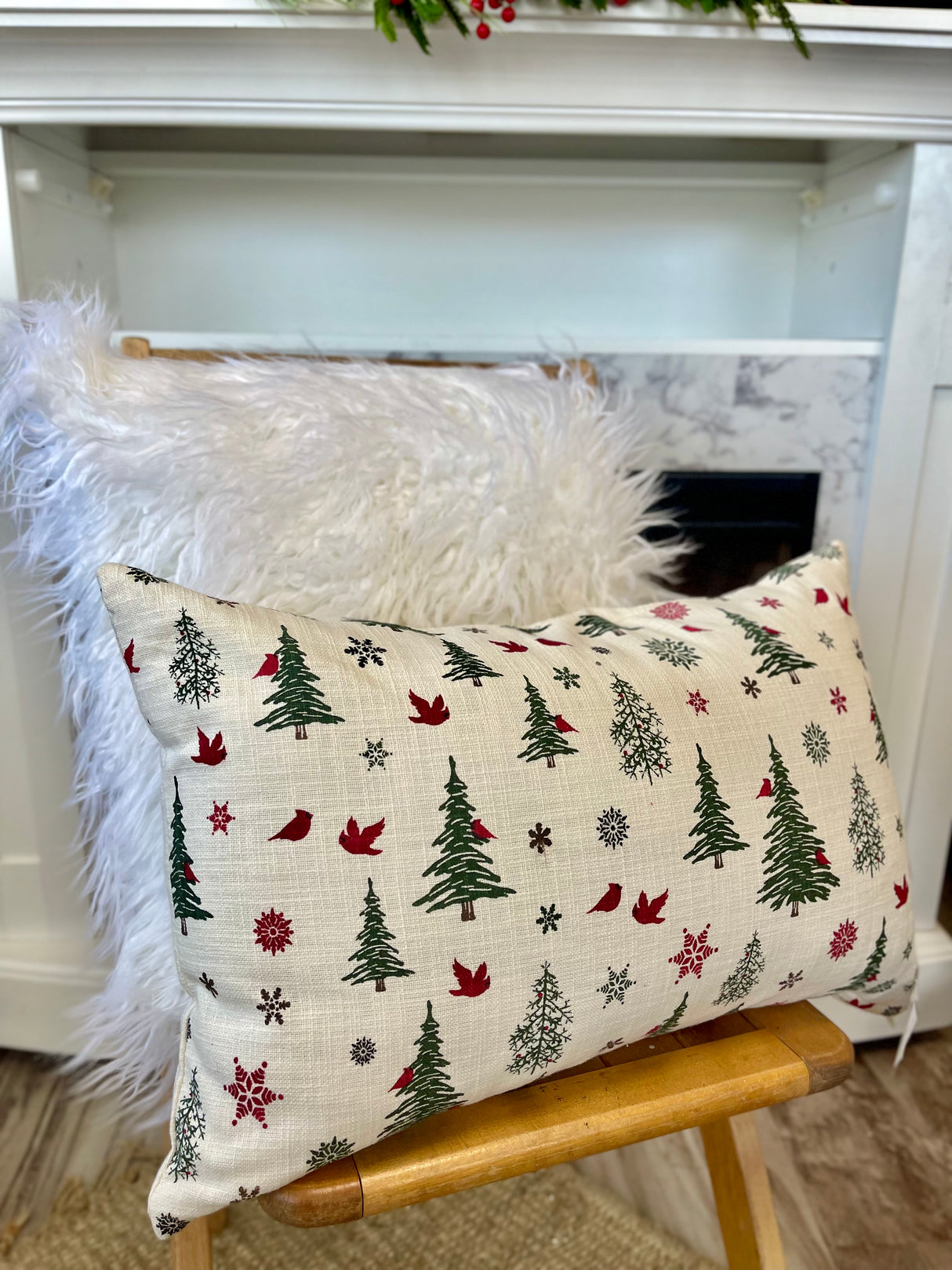 Ivory Christmas Tree Pillow- 2 Sizes