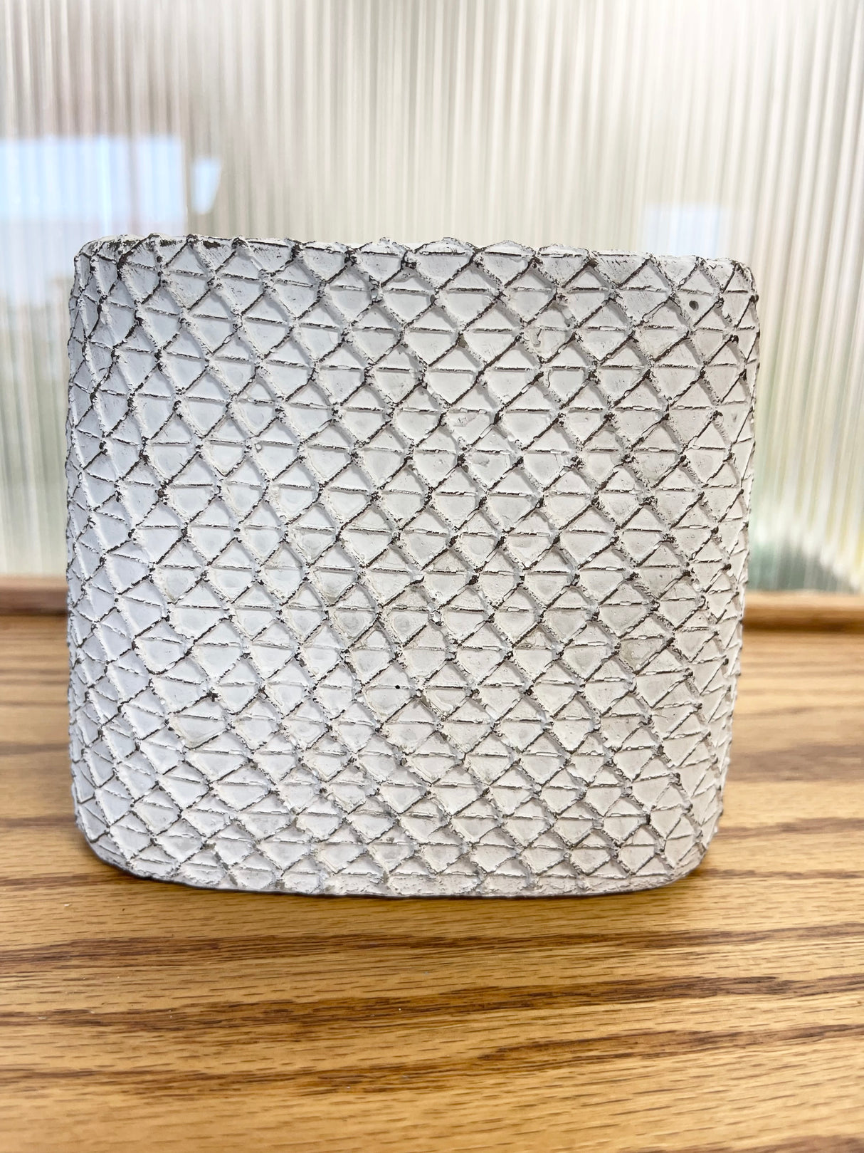 Whitewash Cement Net Pot