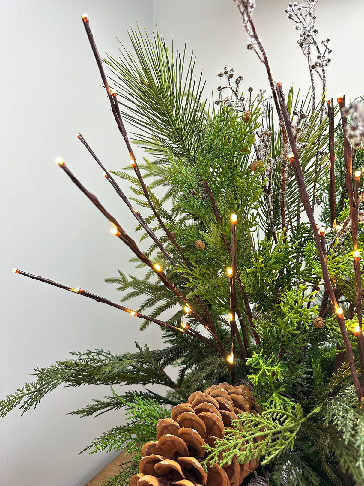 Outdoor Warm White Lighted Branch Set - Battery