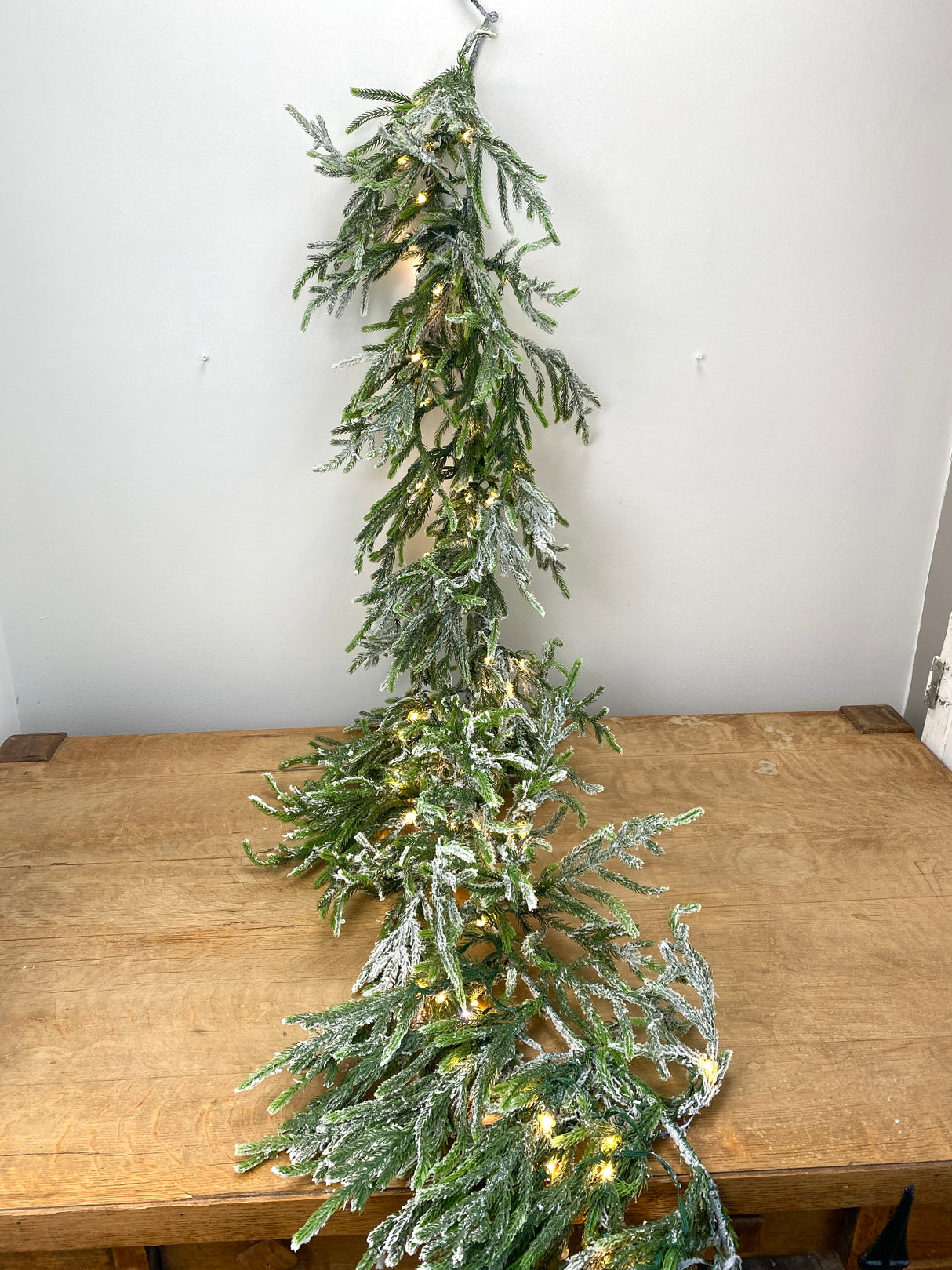 76" Frost Oversized Norfolk Lighted Garland Multi & Warm