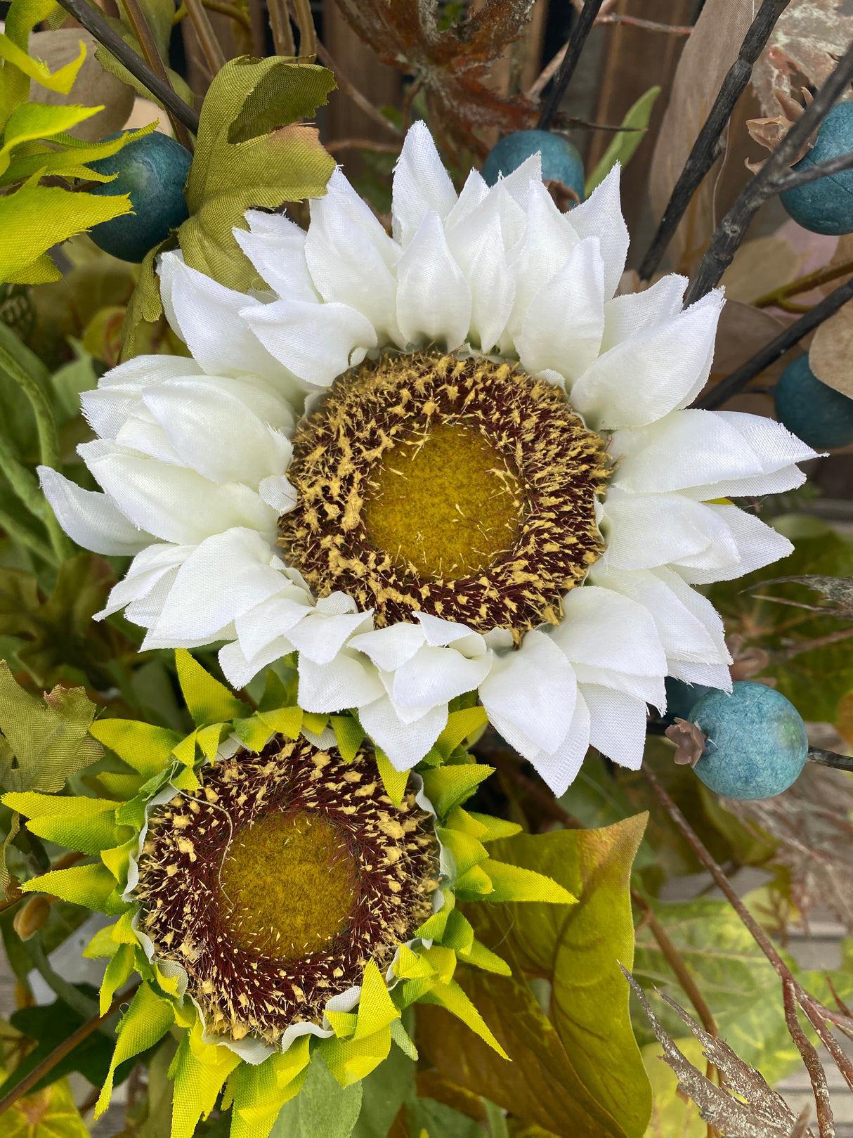 34" Burst Of Blue Porch Pot