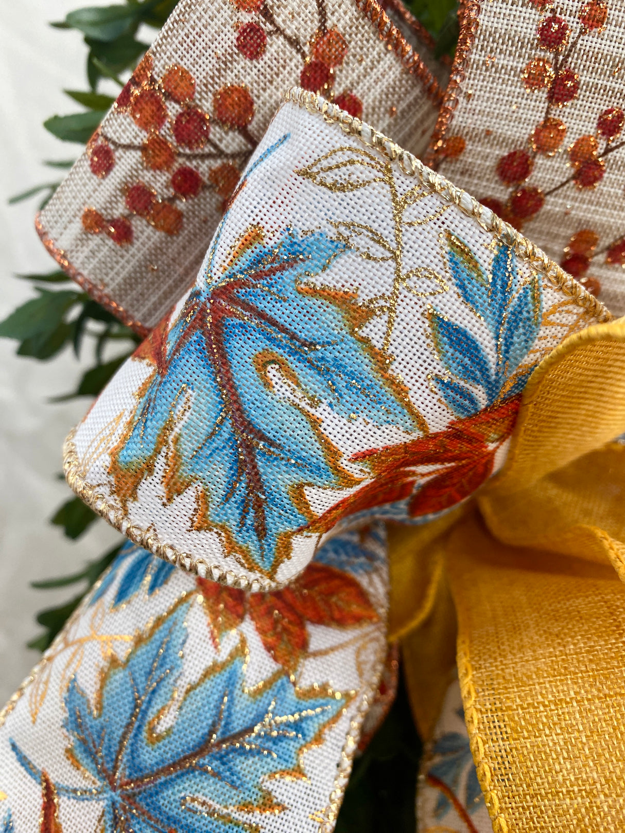 11" Crisp Falling Leaves Bow