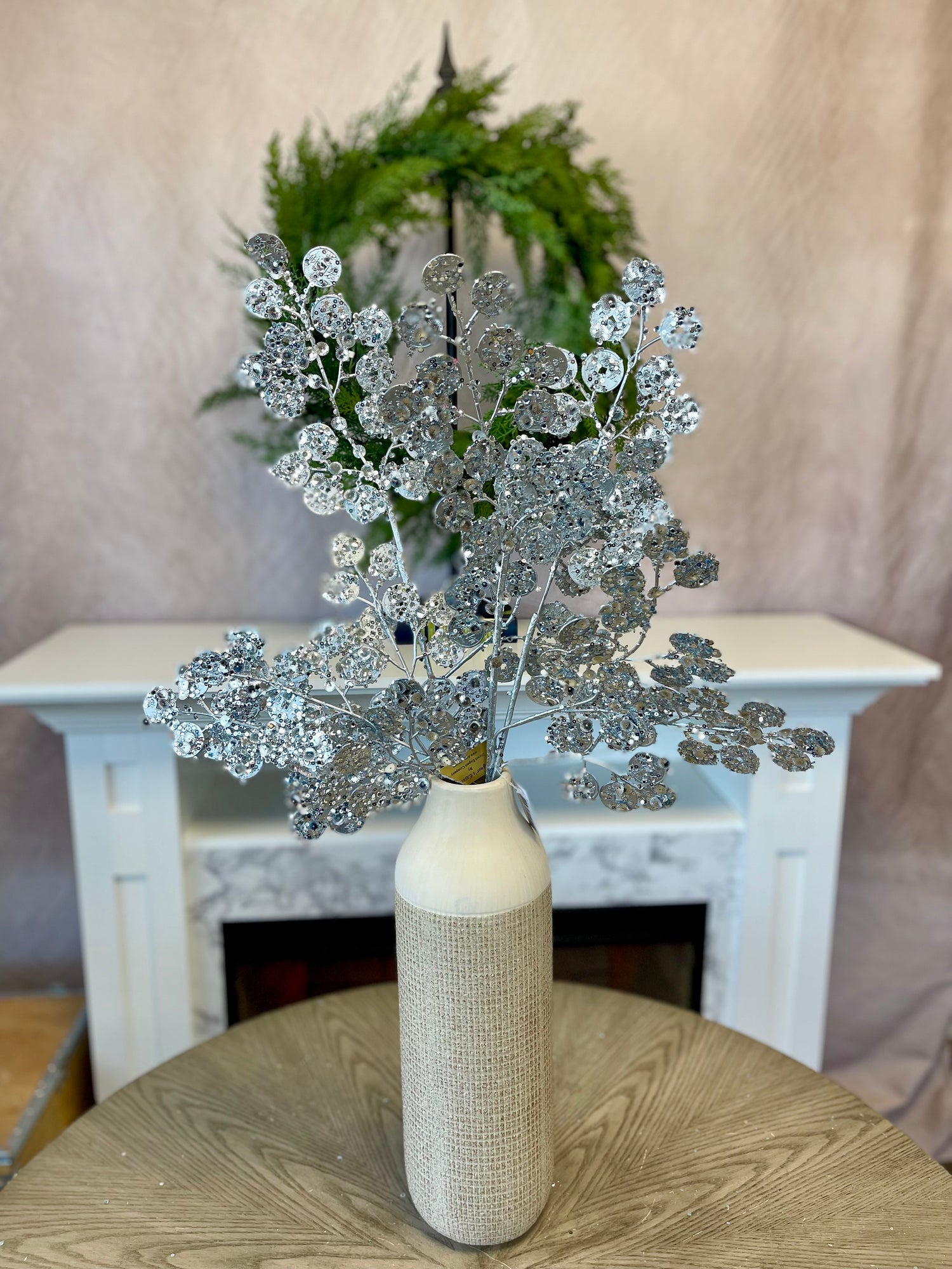 Silver Sparkles Leaf Spray