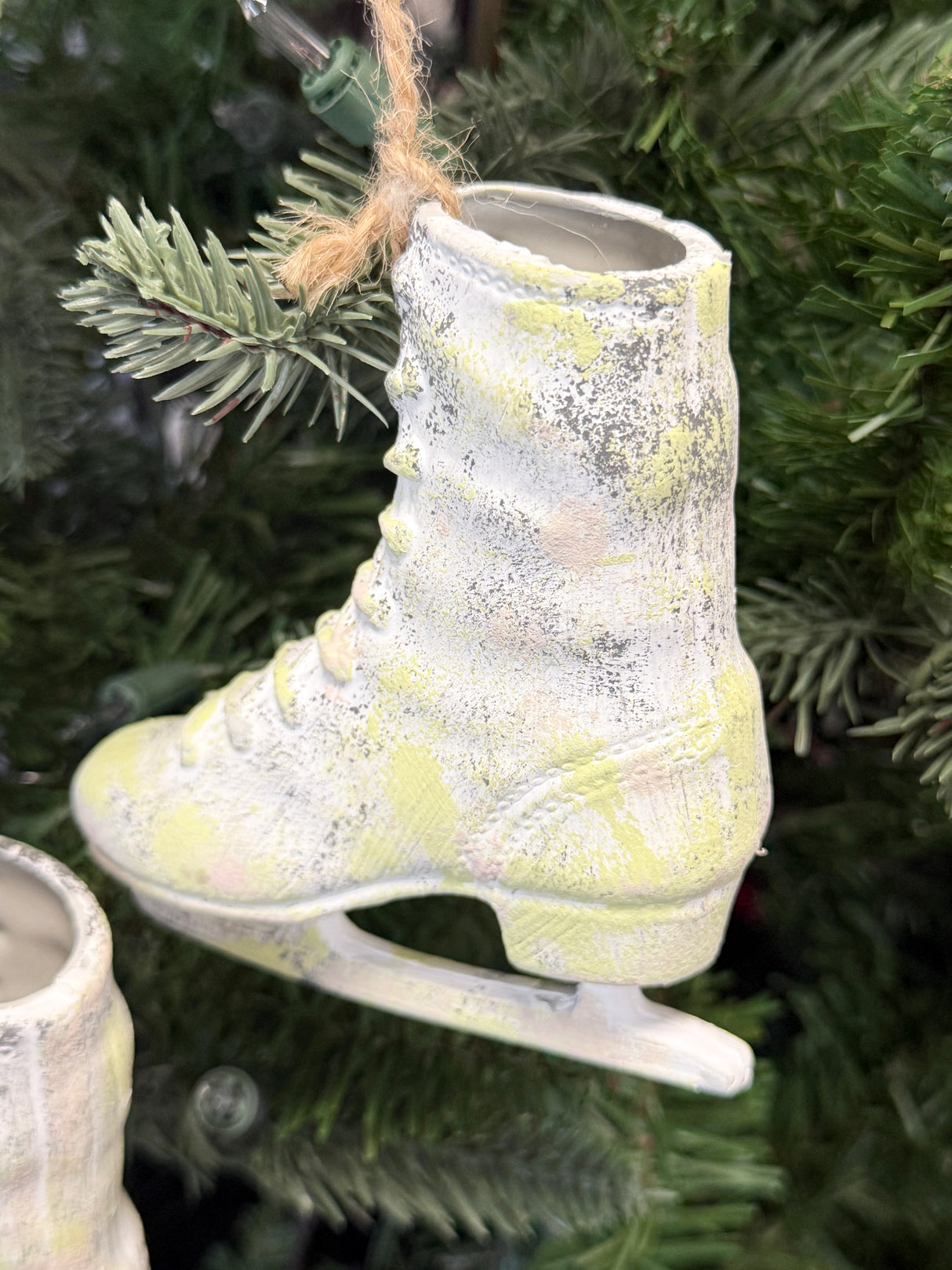 White Skates Ornament Set of 2