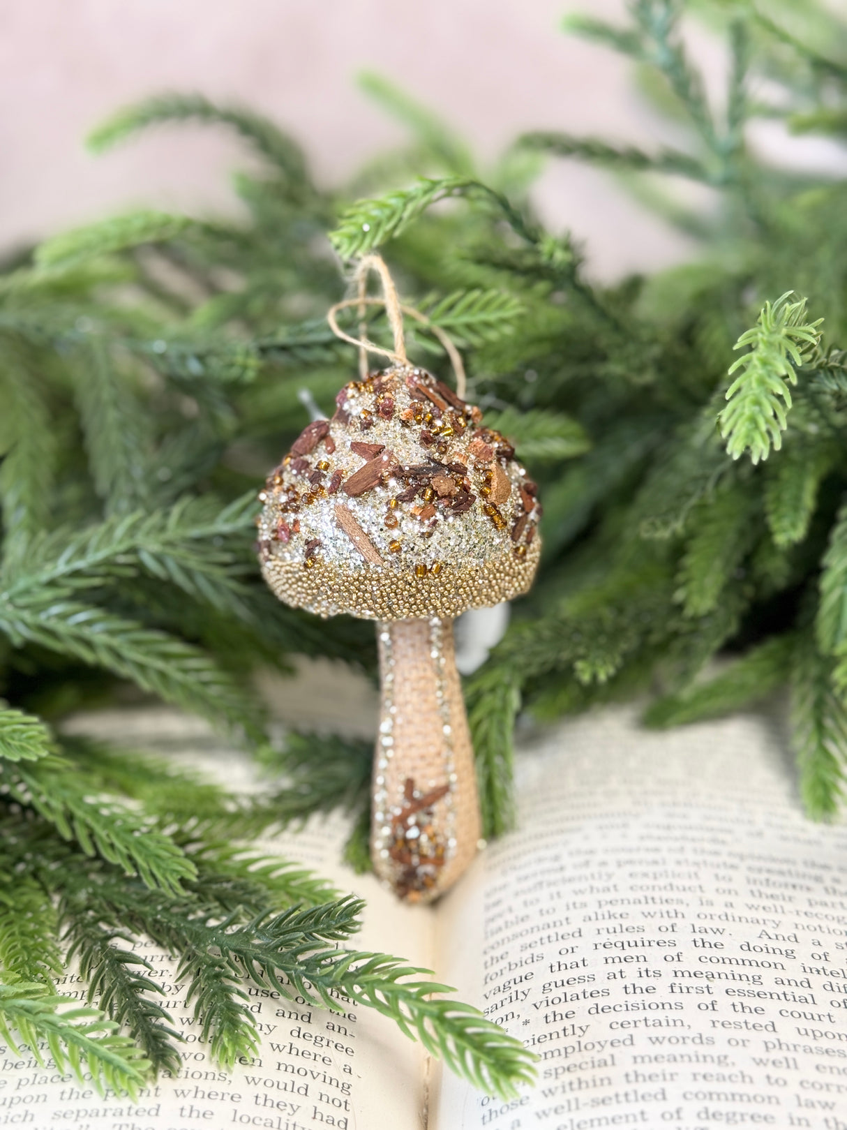 Gliiter Mushroom Ornament