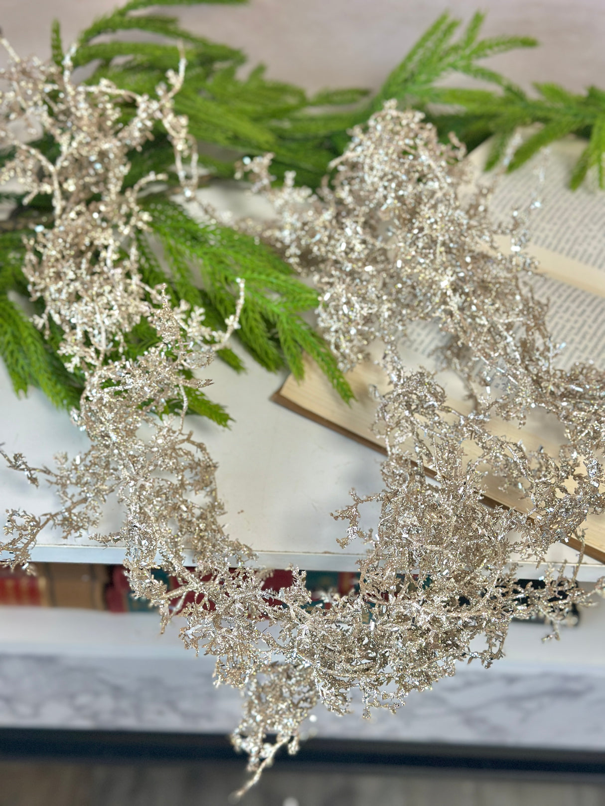 6' Sparkling Angel Fern Garland
