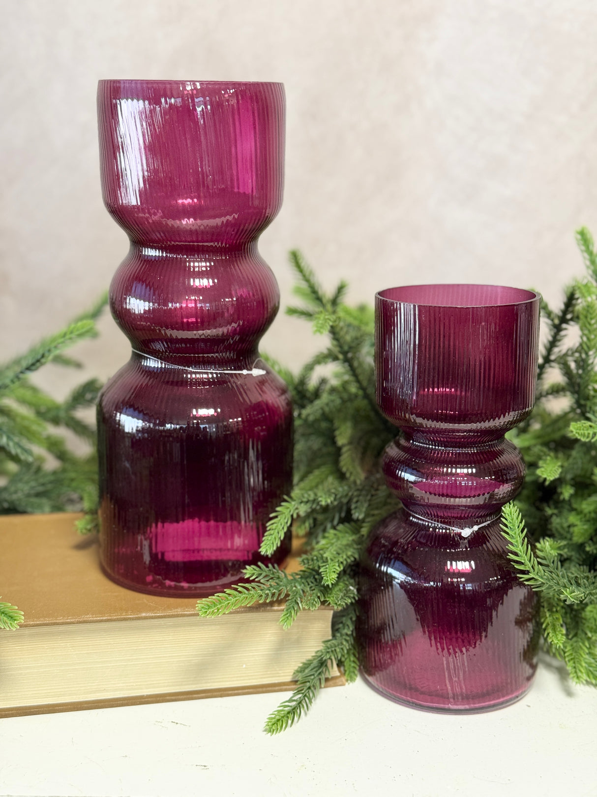 10" Rich Cherry Candleholder