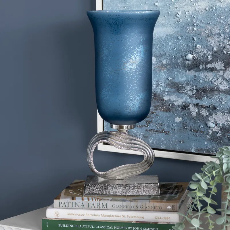 Large Cobalt Free Style Sculpture Vase