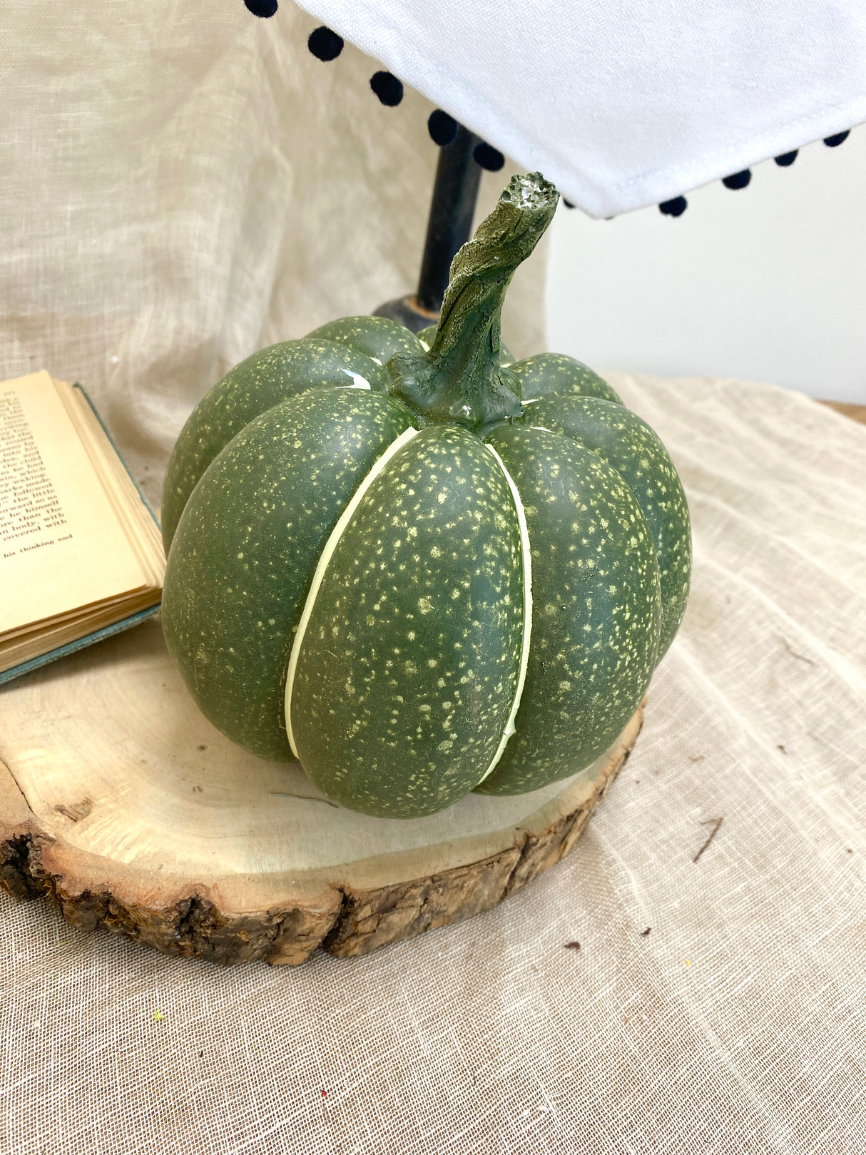 6" Green Spotted Pumpkin