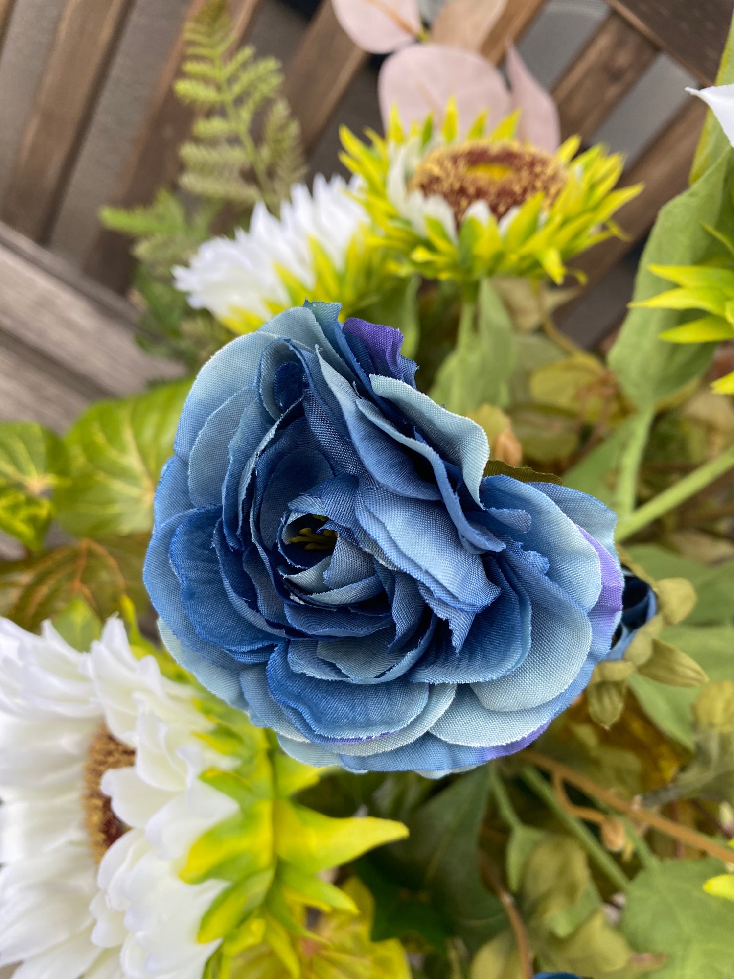 34" Burst Of Blue Porch Pot