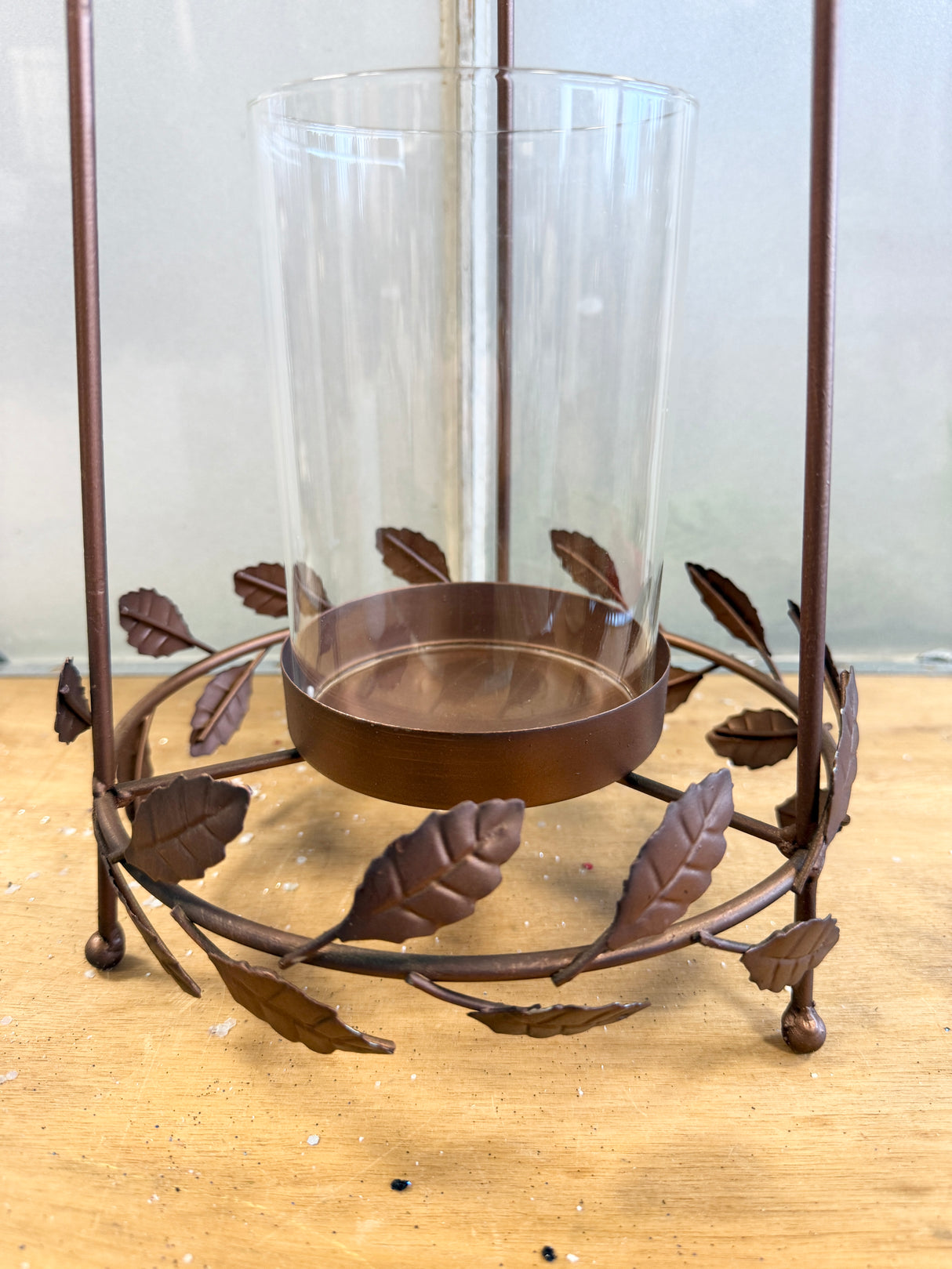 Feather Trim Bronze Lantern