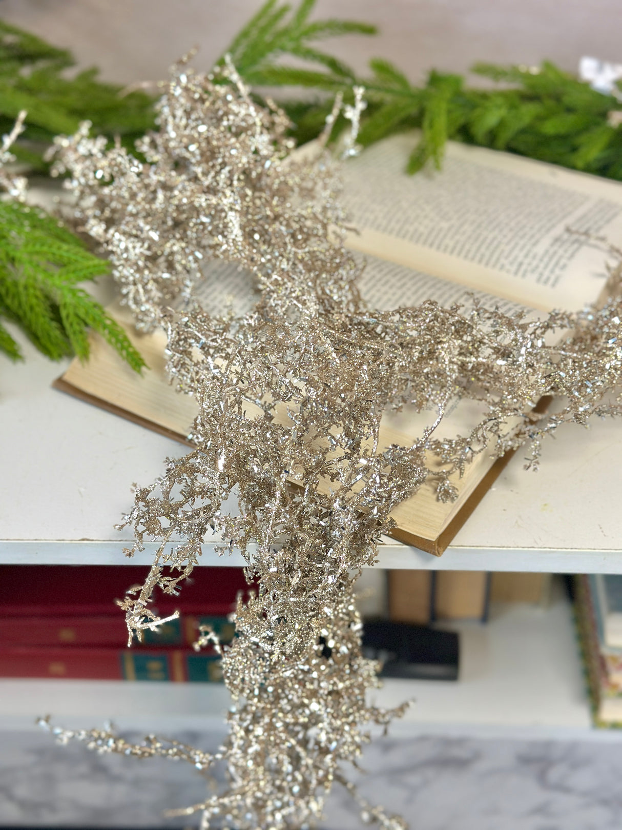 6' Sparkling Angel Fern Garland
