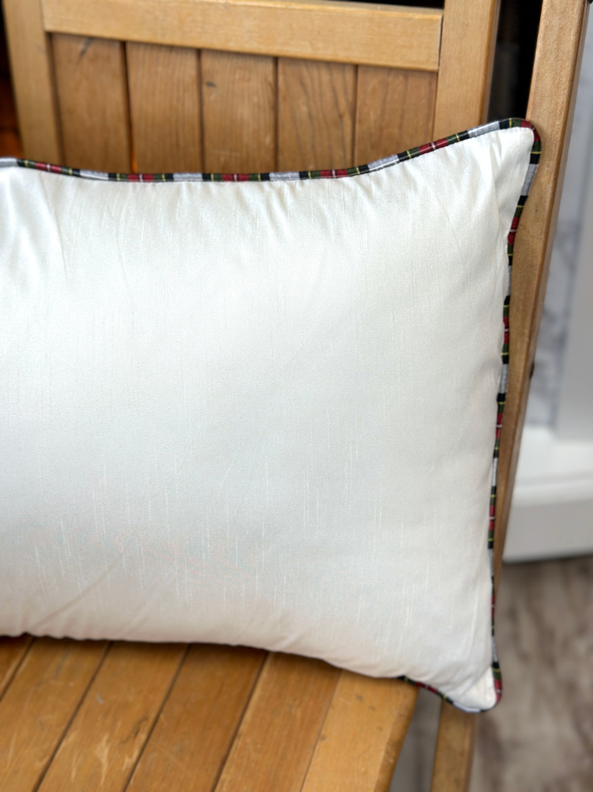 Chenille Cardinal Lumbar Pillow