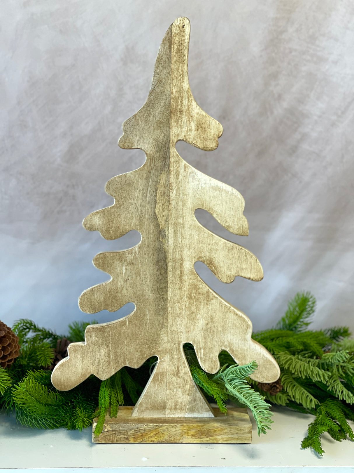 20.5" Wood Fir Tree