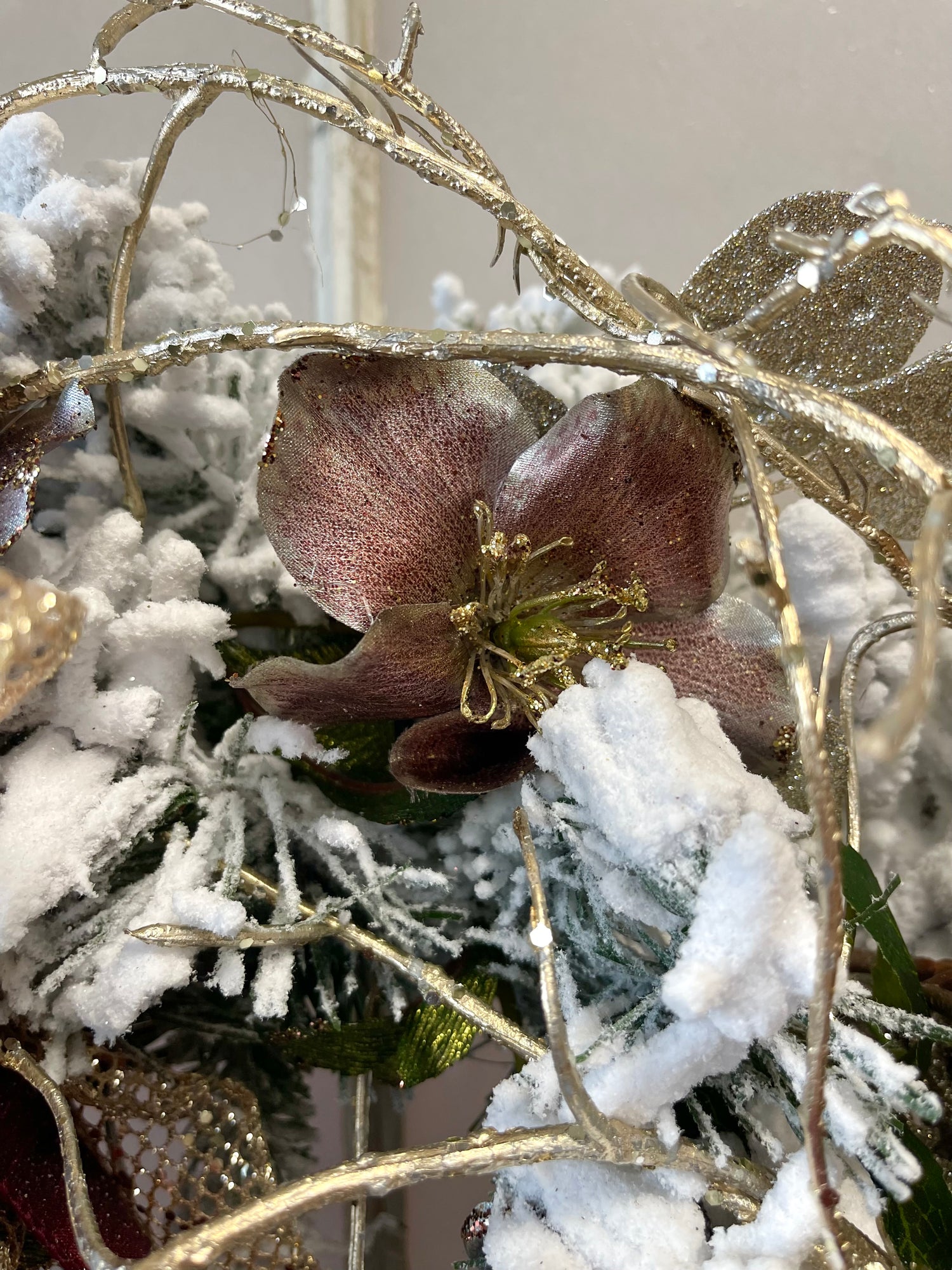 23" Snow Kissed Cherries Wreath