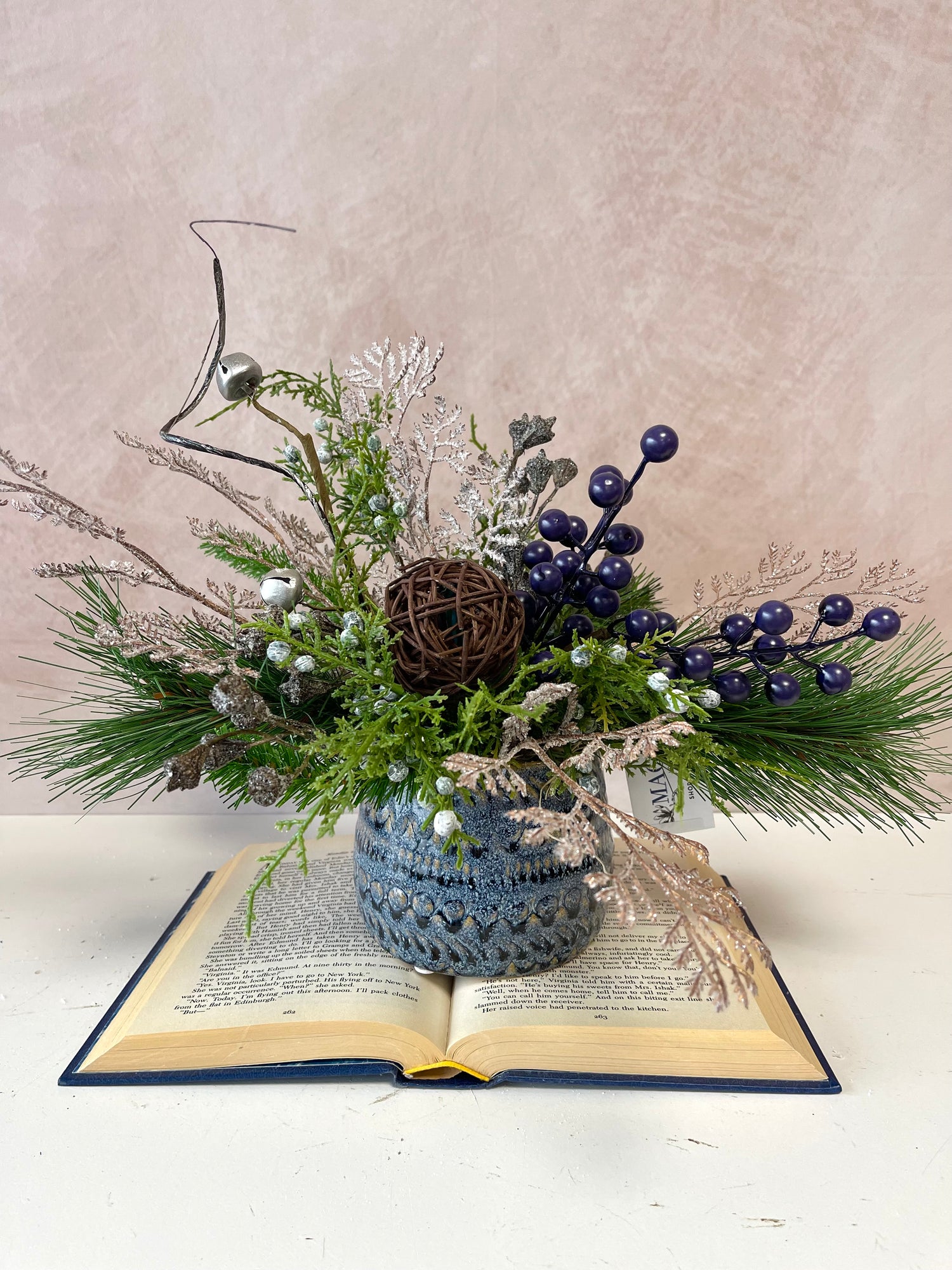 16" Frosted Woodland Charm Centerpiece