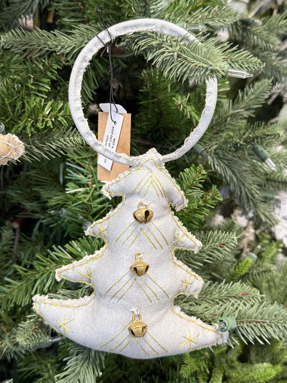 Painted Canvas Metallic Thread Door Hanger- 2 Colors