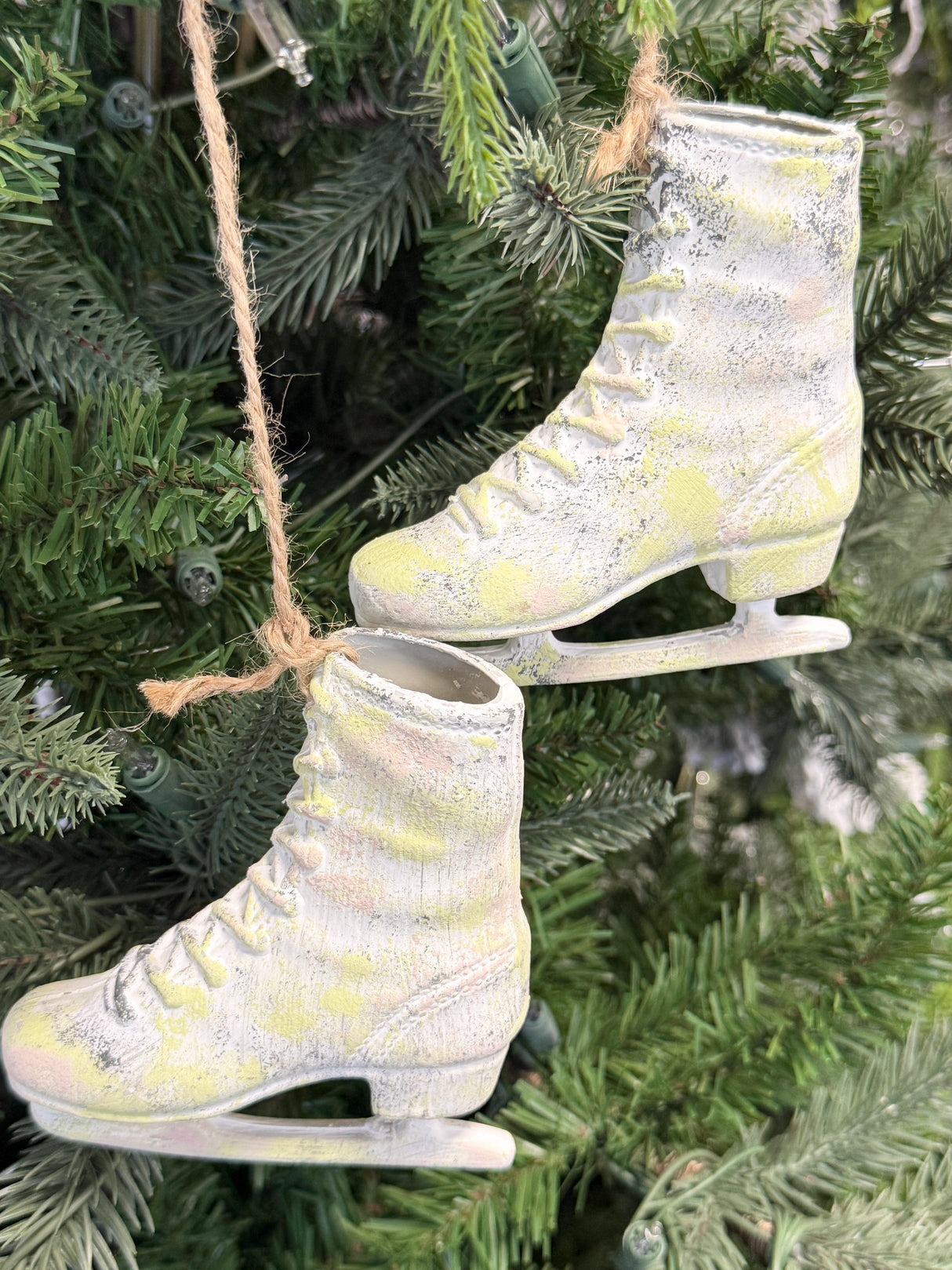 White Skates Ornament Set of 2