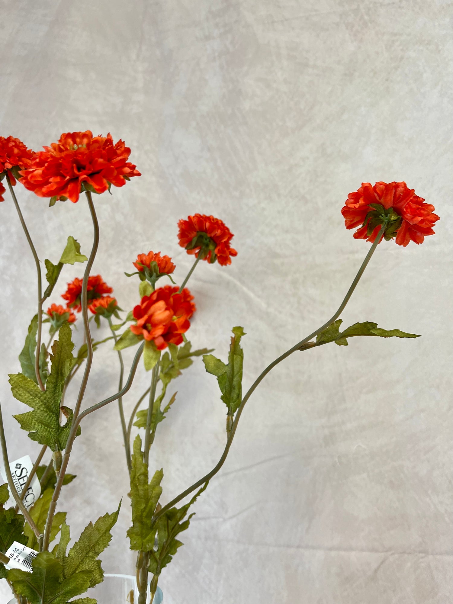 Warm Orange Pom-Pon Mum Spray