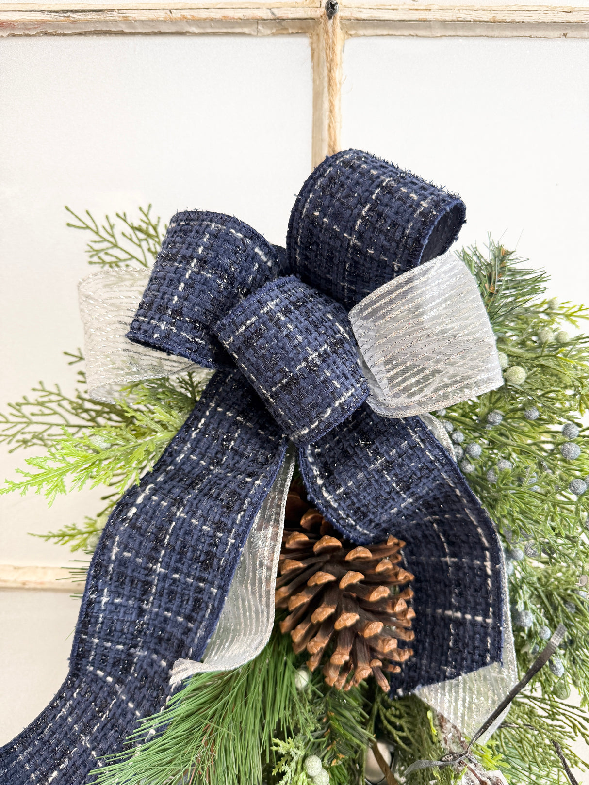 28" Silver Bells Door Swag