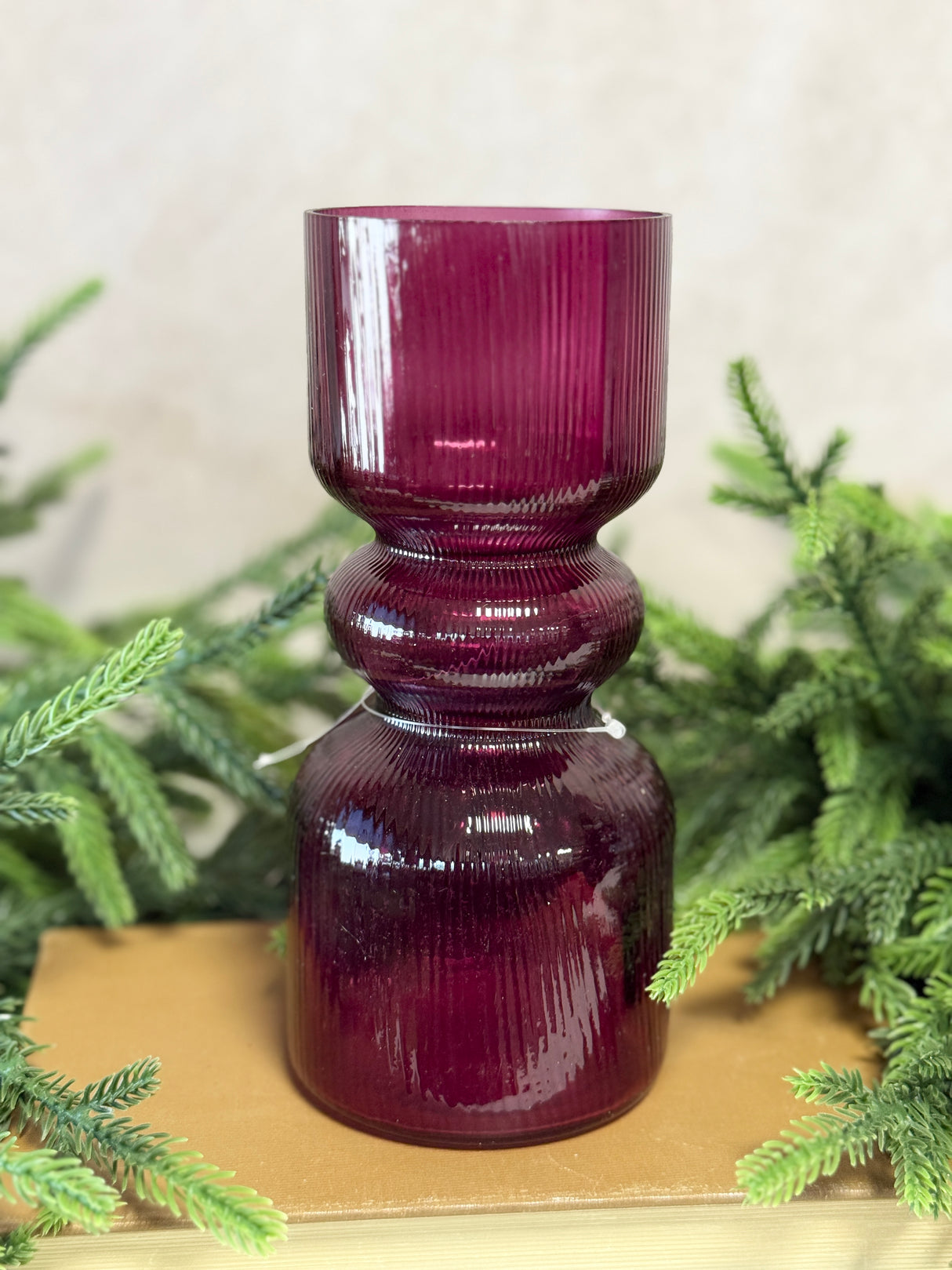 8" Rich Cherry Candleholder