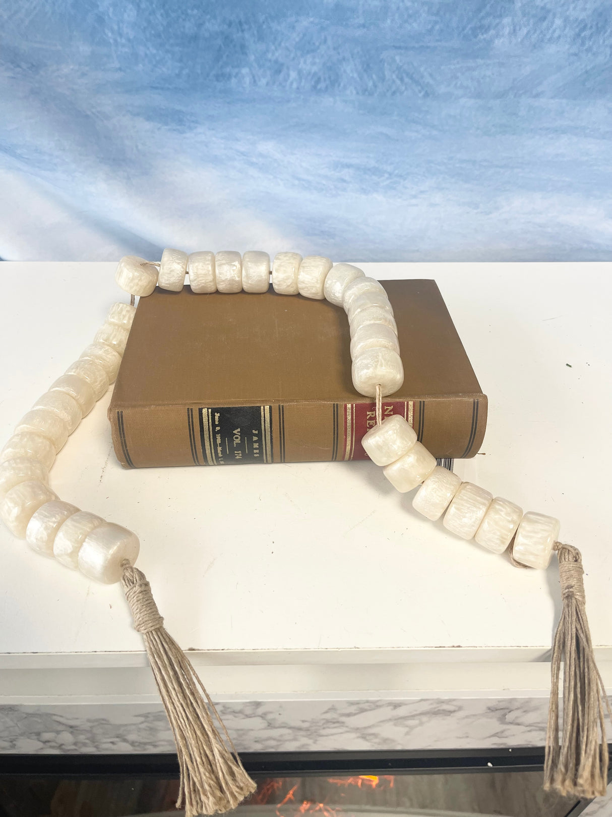 38" Ivory Resin Beaded Garland