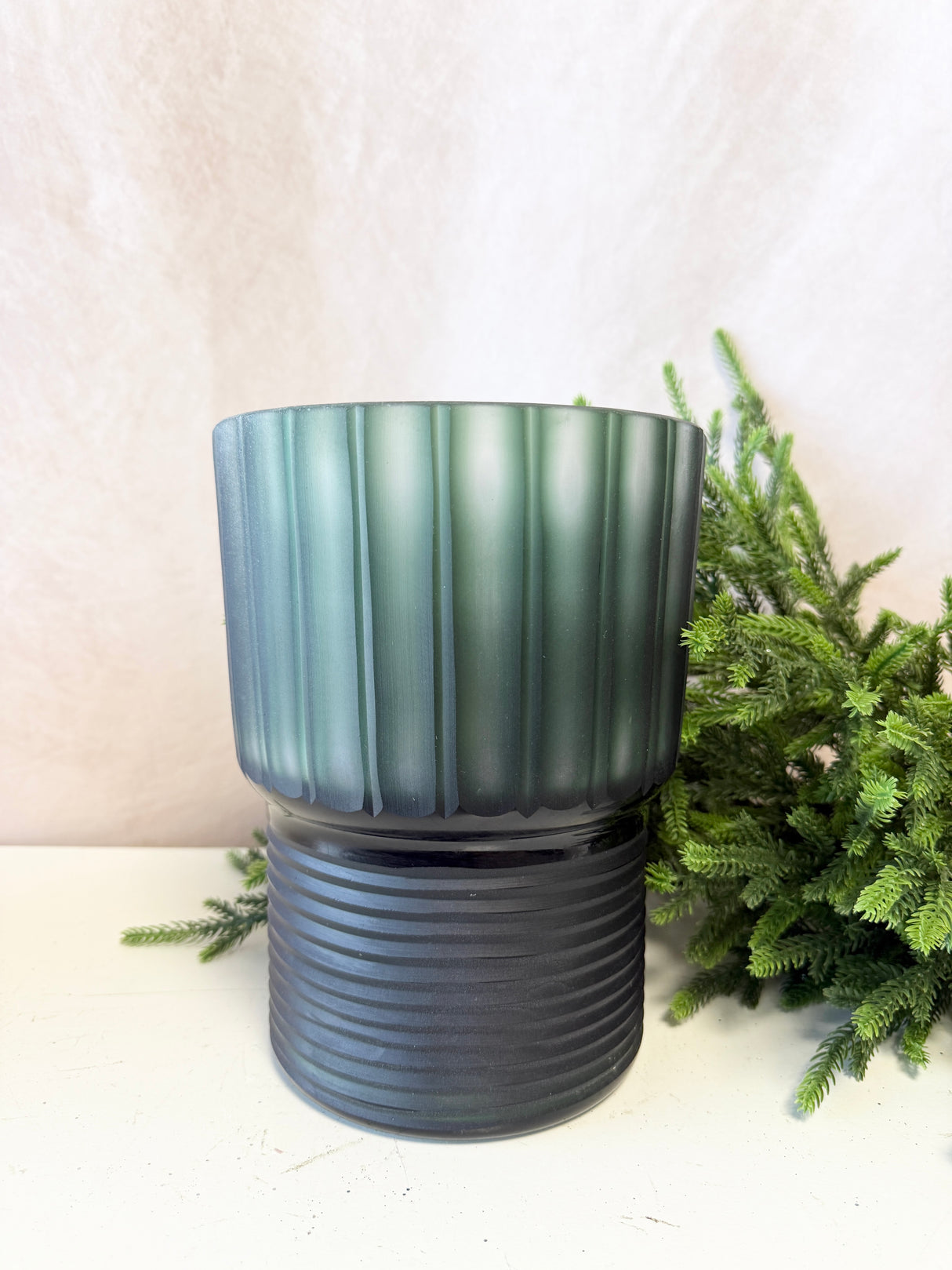 Emerald Moss Glass Vase