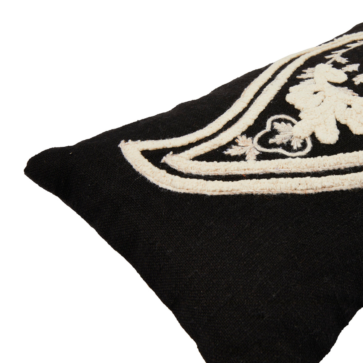 Embroidered Paisley Lumbar Pillow