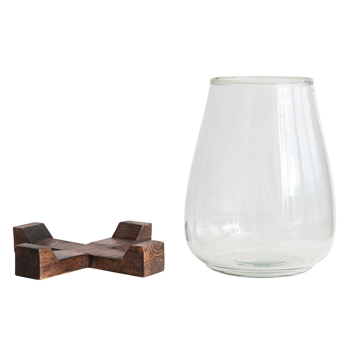 Amarillo Round Glass Huricane Set