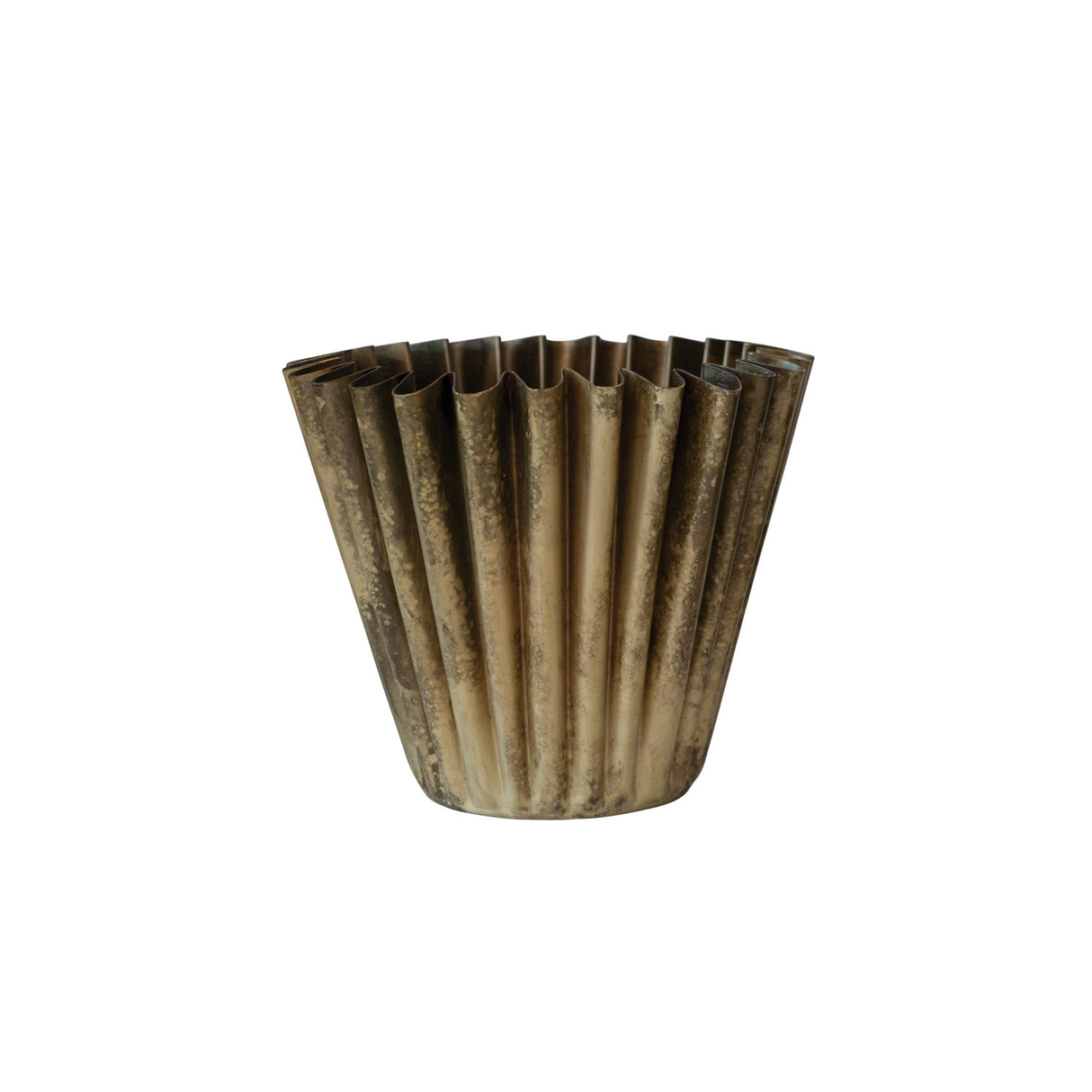 8" Fluted Metal Planter