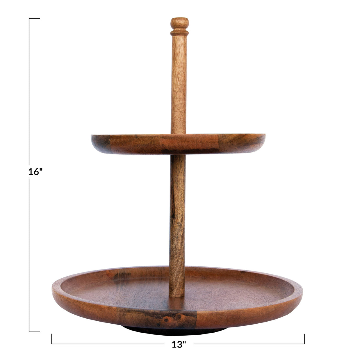 Mango Wood 2-Tier Tray