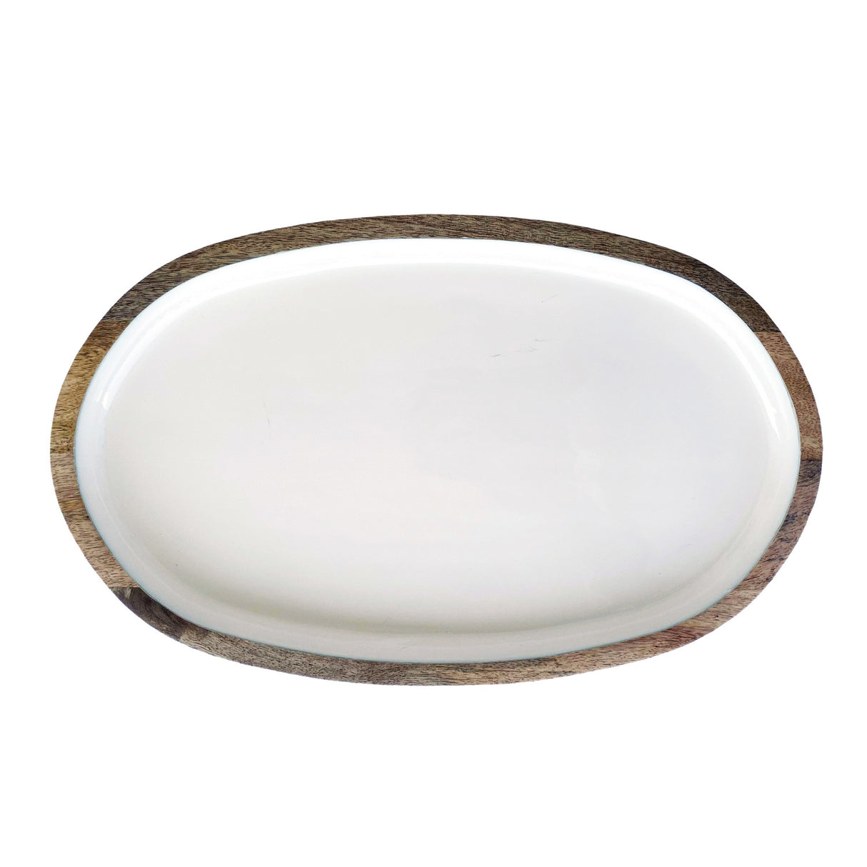 White Enameled Mango Tray