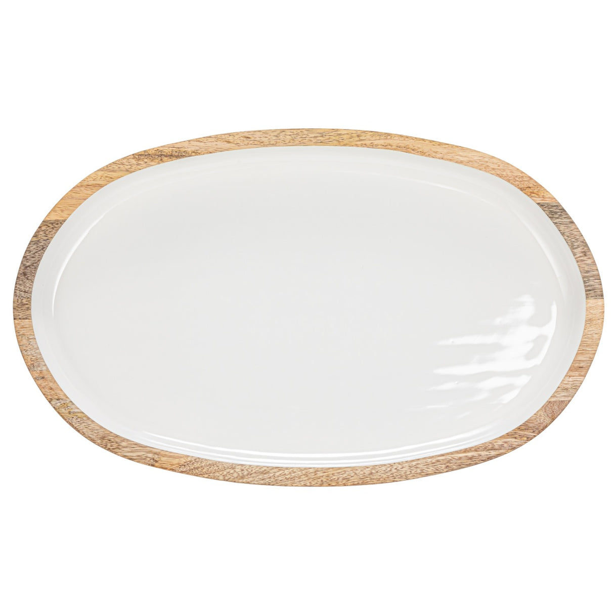 White Enameled Mango Tray