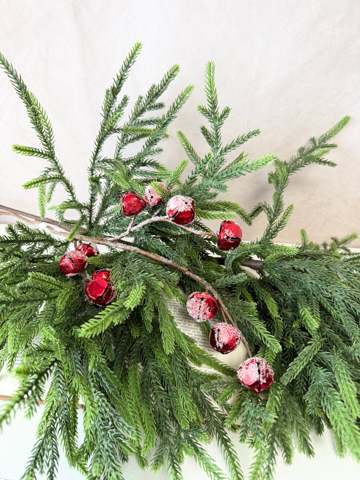 Red Frosted Bells Spray