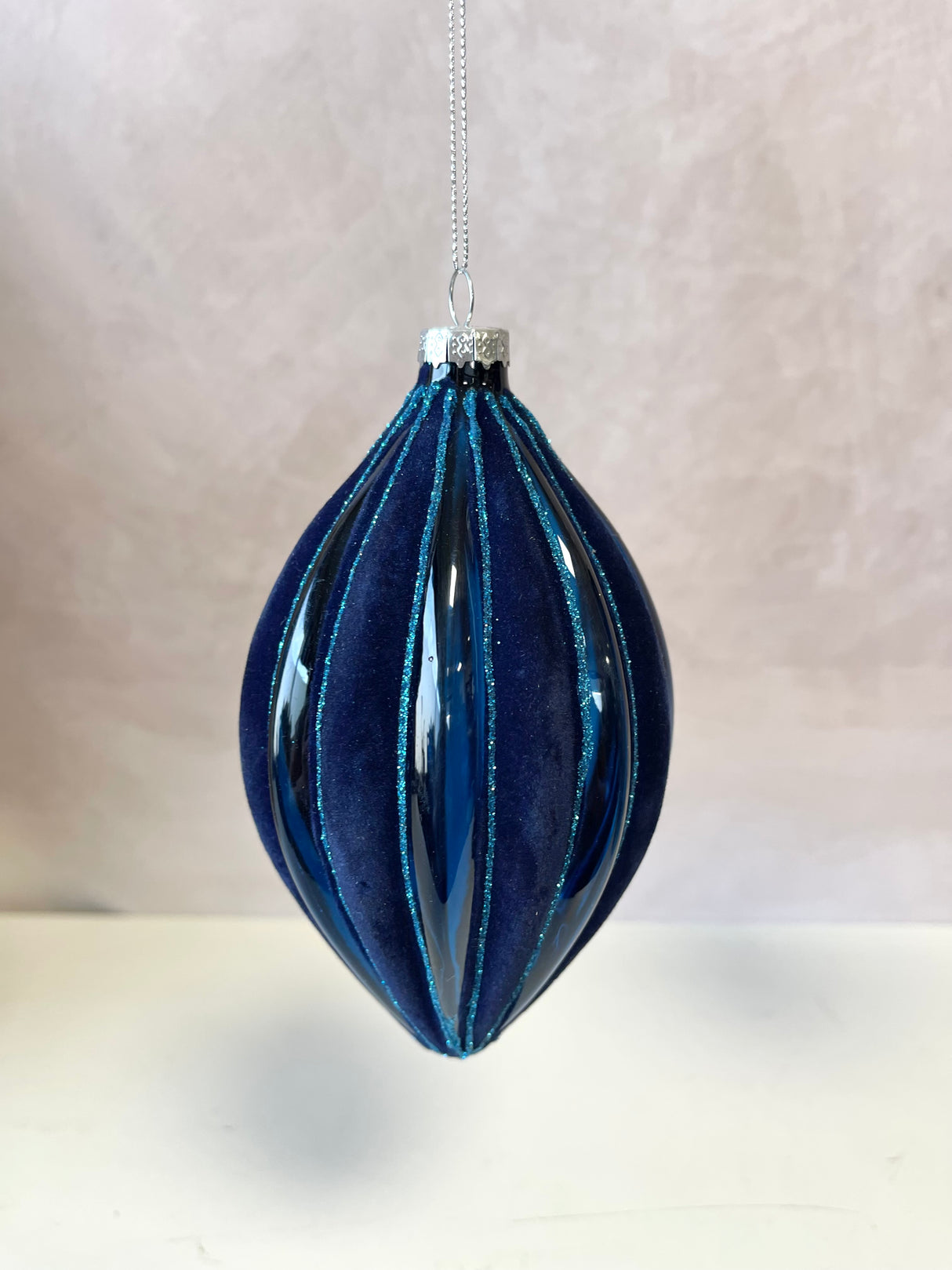 Velvet Sky Blue Glass Ornament - 3 Styles