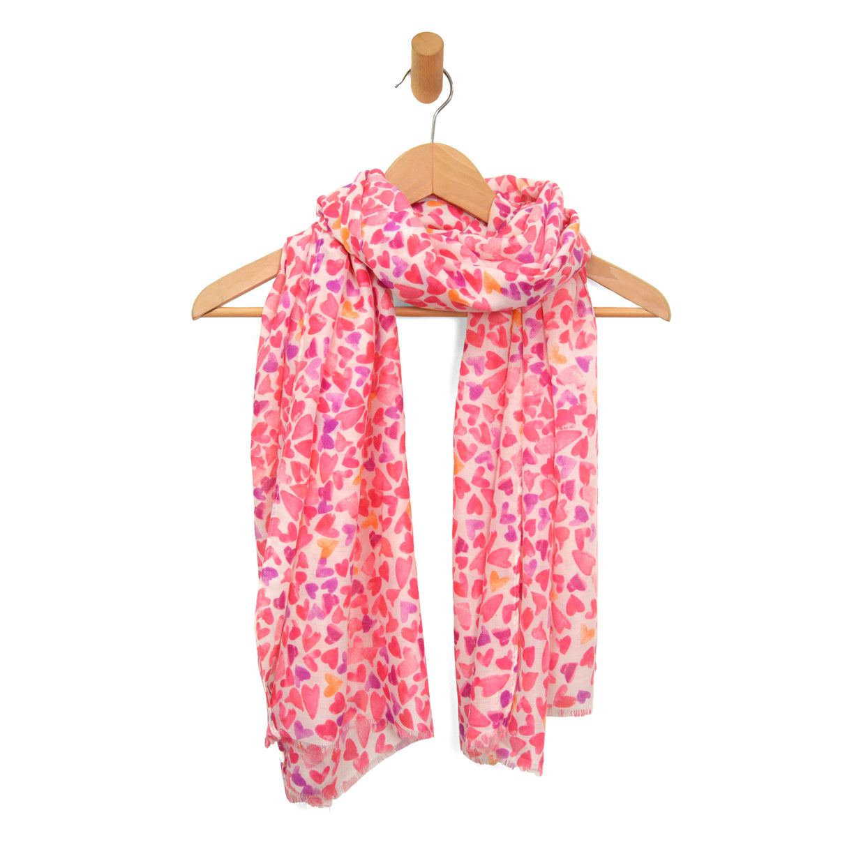 Pink Scattered Hearts Scarf