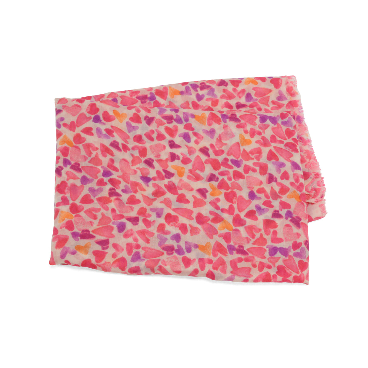 Pink Scattered Hearts Scarf