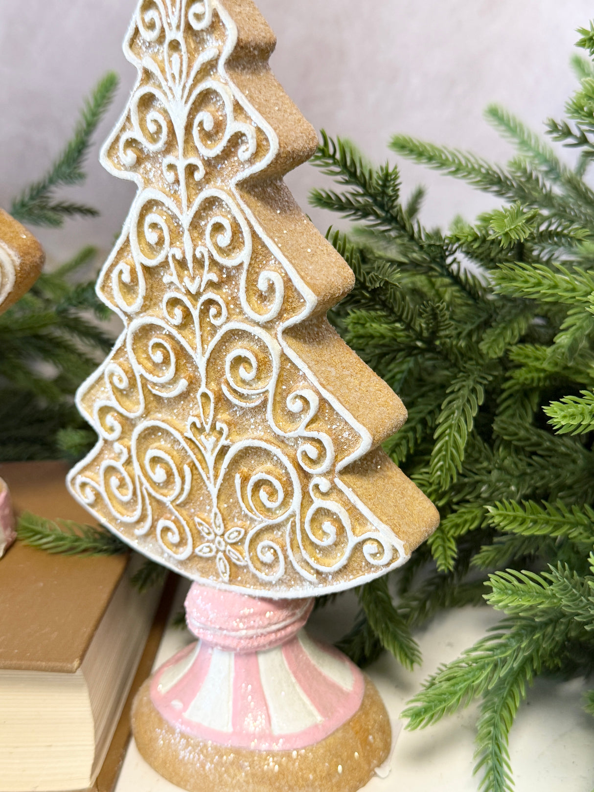 Resin Iced Gingerbread Tree Set of 2