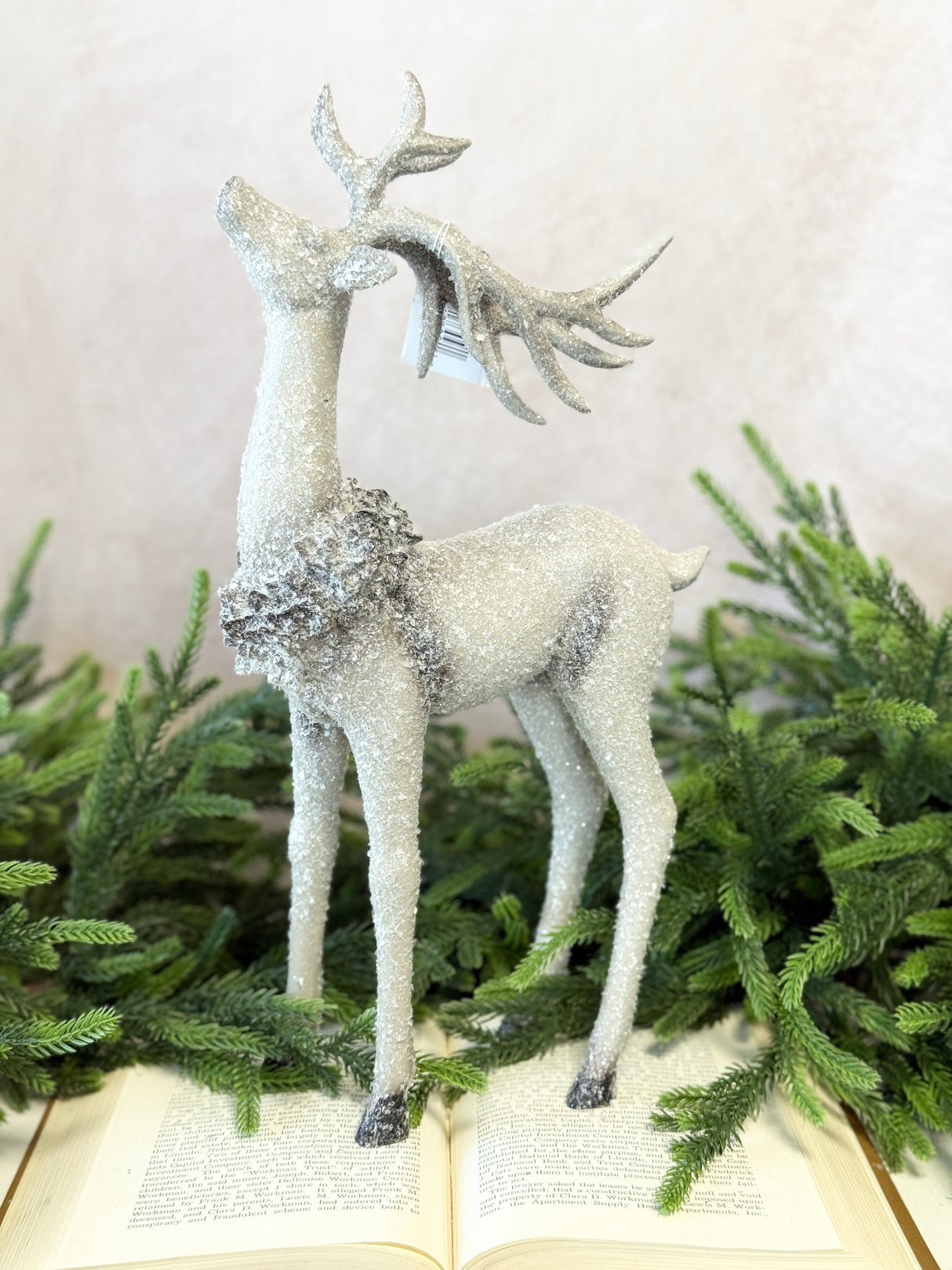 16" Resin Glitter Woodland Deer