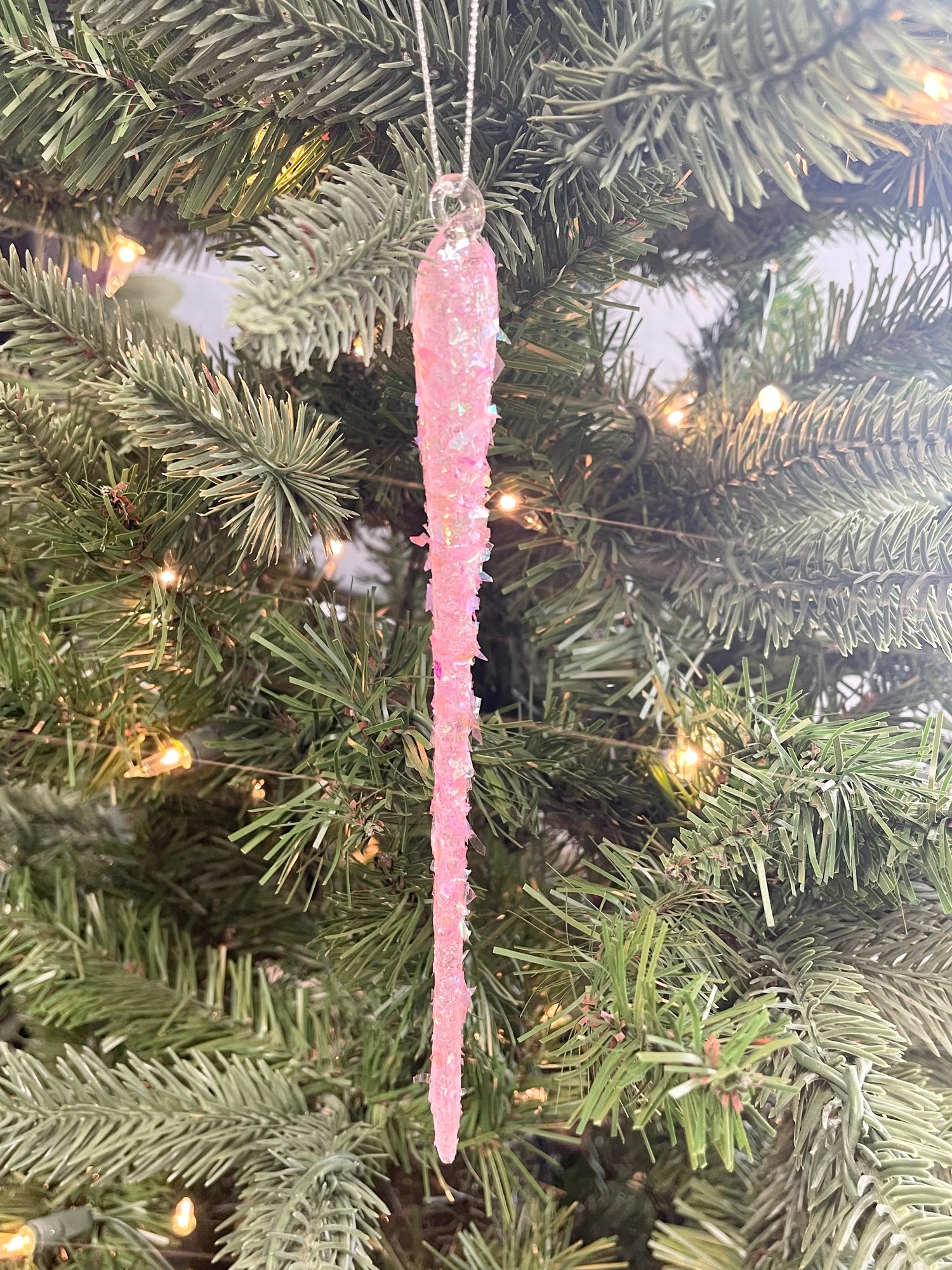 Glass Retro Tinsel Icicle Ornament - 3 Colors