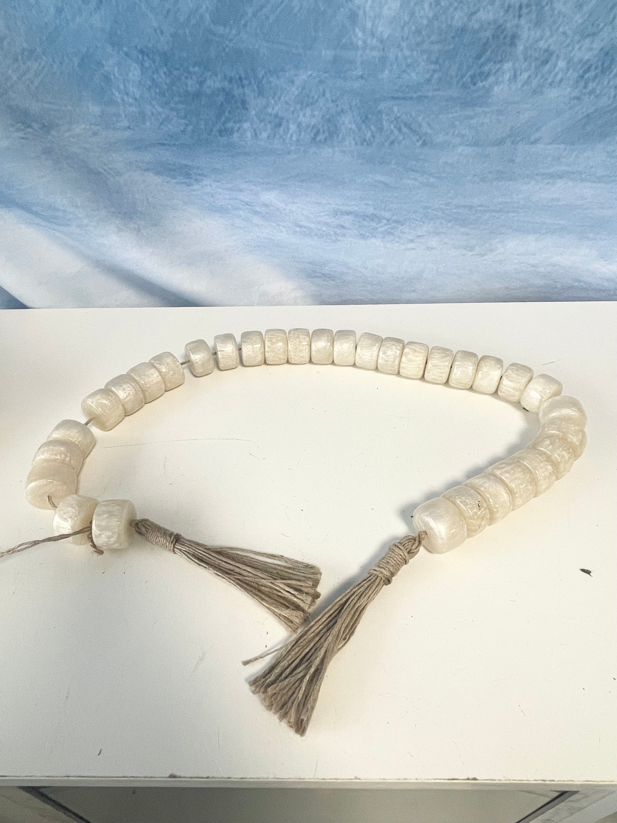 38" Ivory Resin Beaded Garland