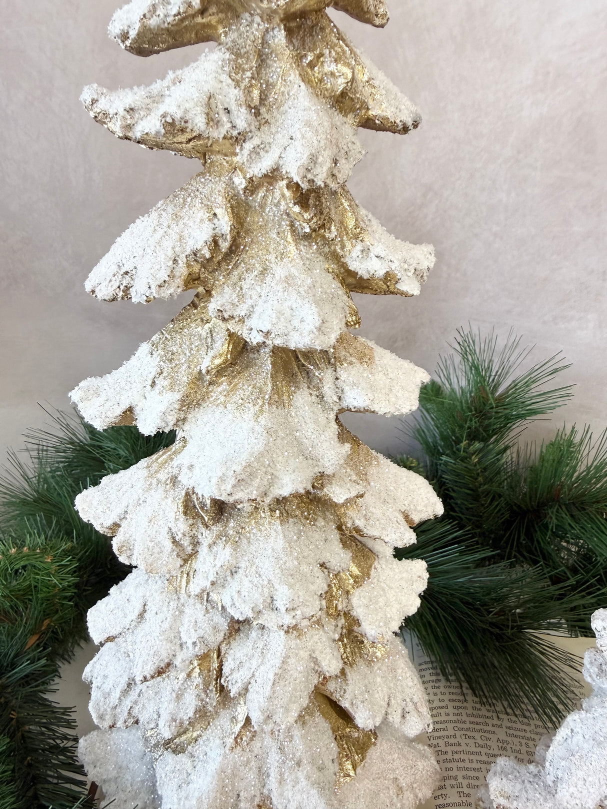 Glitter & Gold Resin Christmas Tree Set of 4