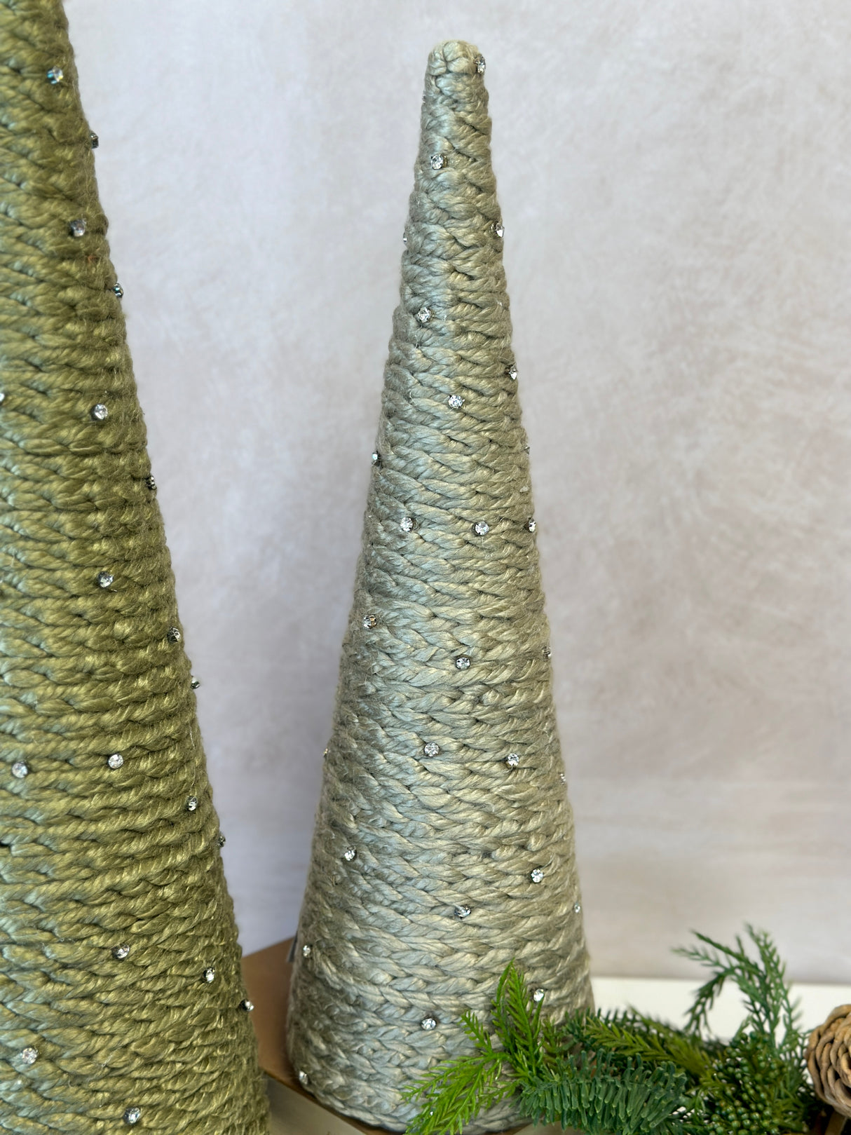 Jewel Yarn Cone Tree Set of 3
