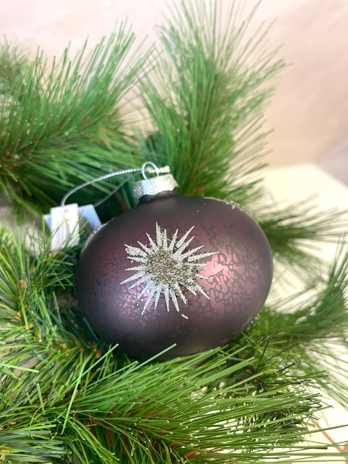 Plum Glass Holiday Ornament - 2 Styles