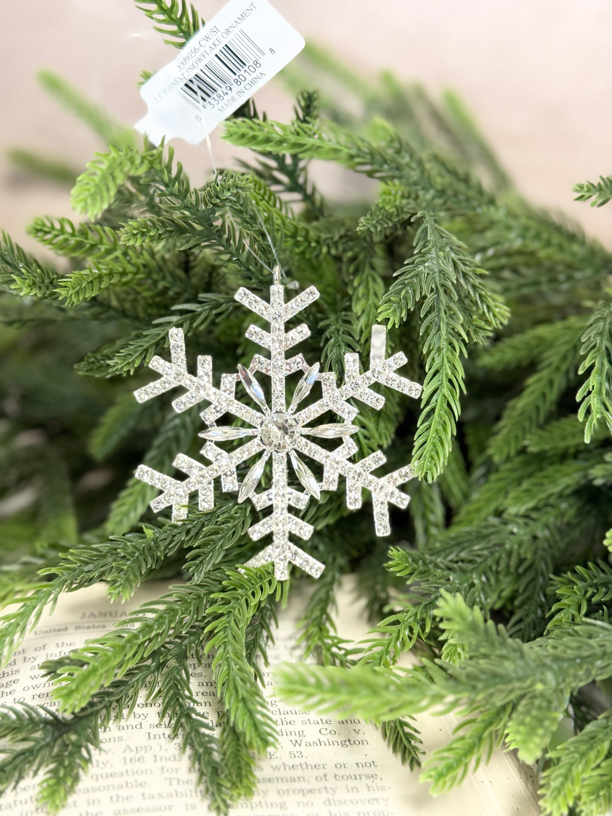 Rhinestone Snowflake Ornament
