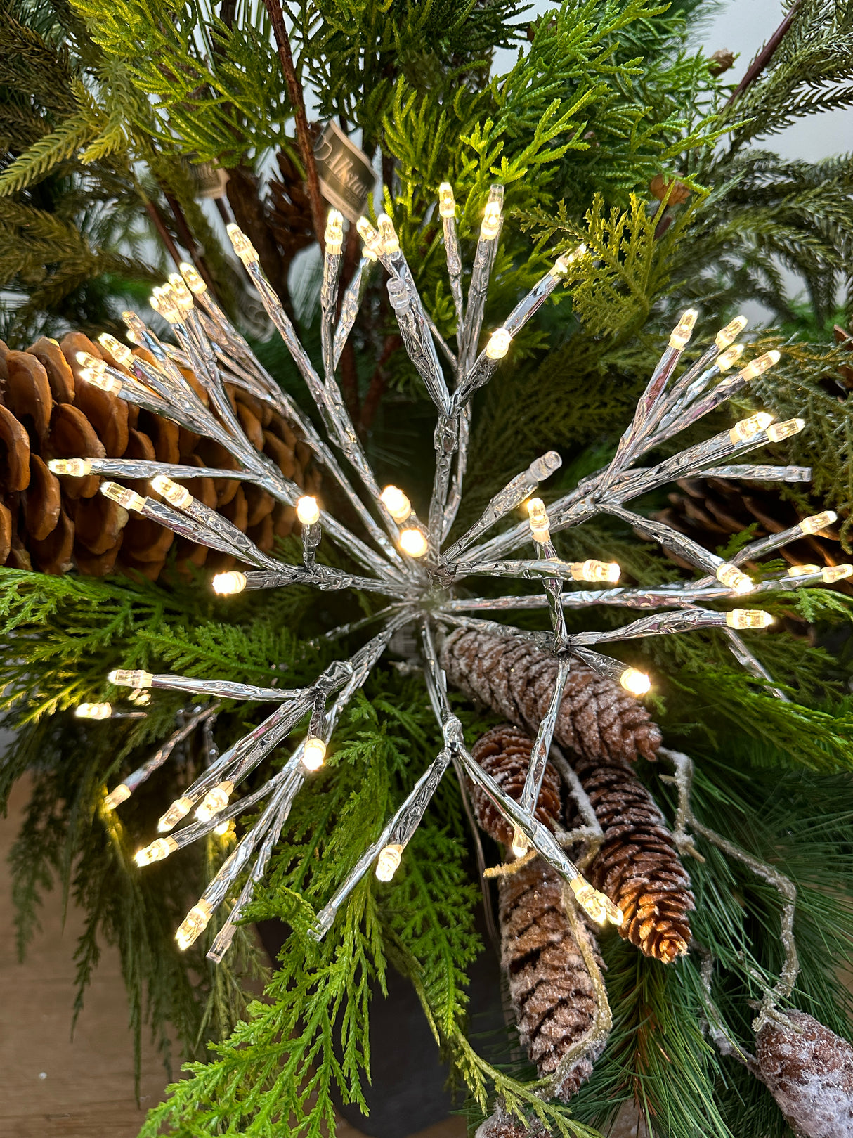 Outdoor 12" Silver Shimmering Starburst