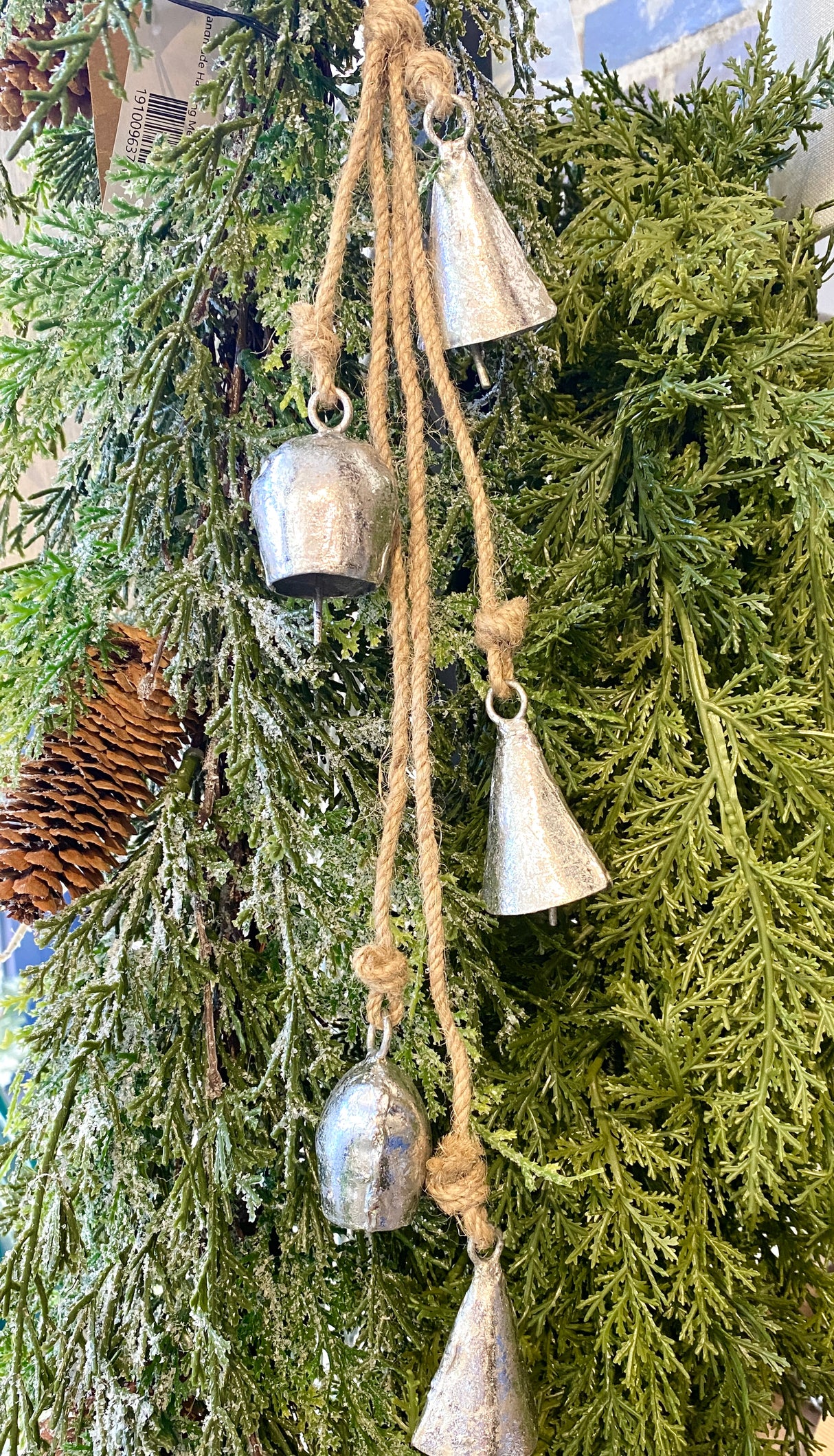 Handmade Hanging Metal Bells w/ Jute Rope
