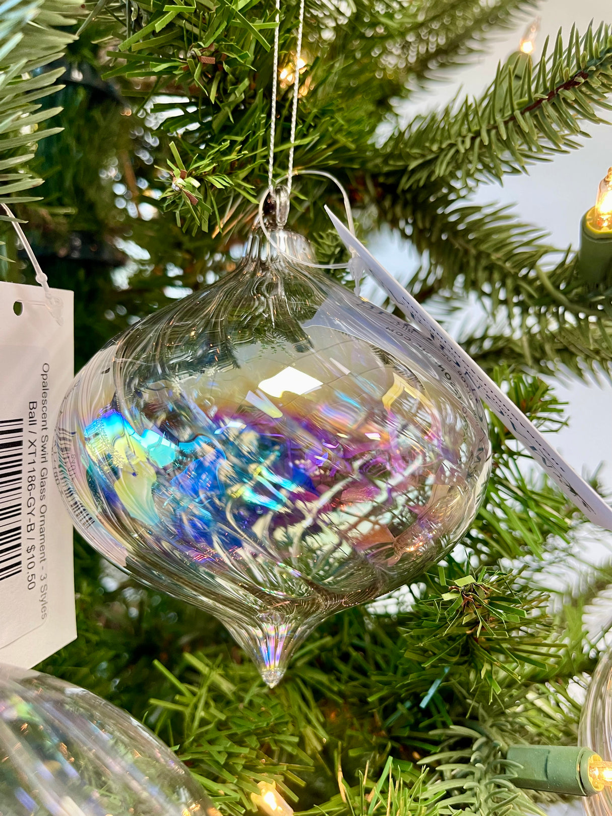 Opalescent Swirl Glass Ornament - 3 Styles