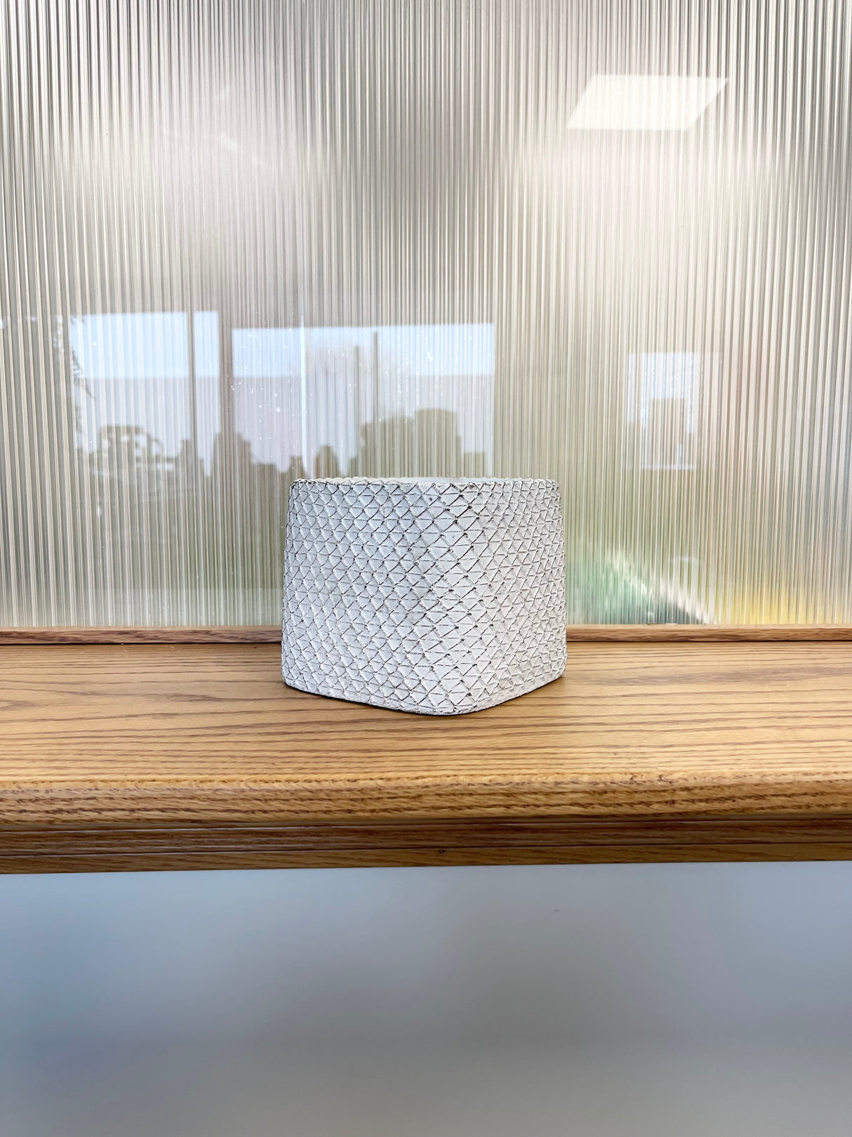 Whitewash Cement Net Pot