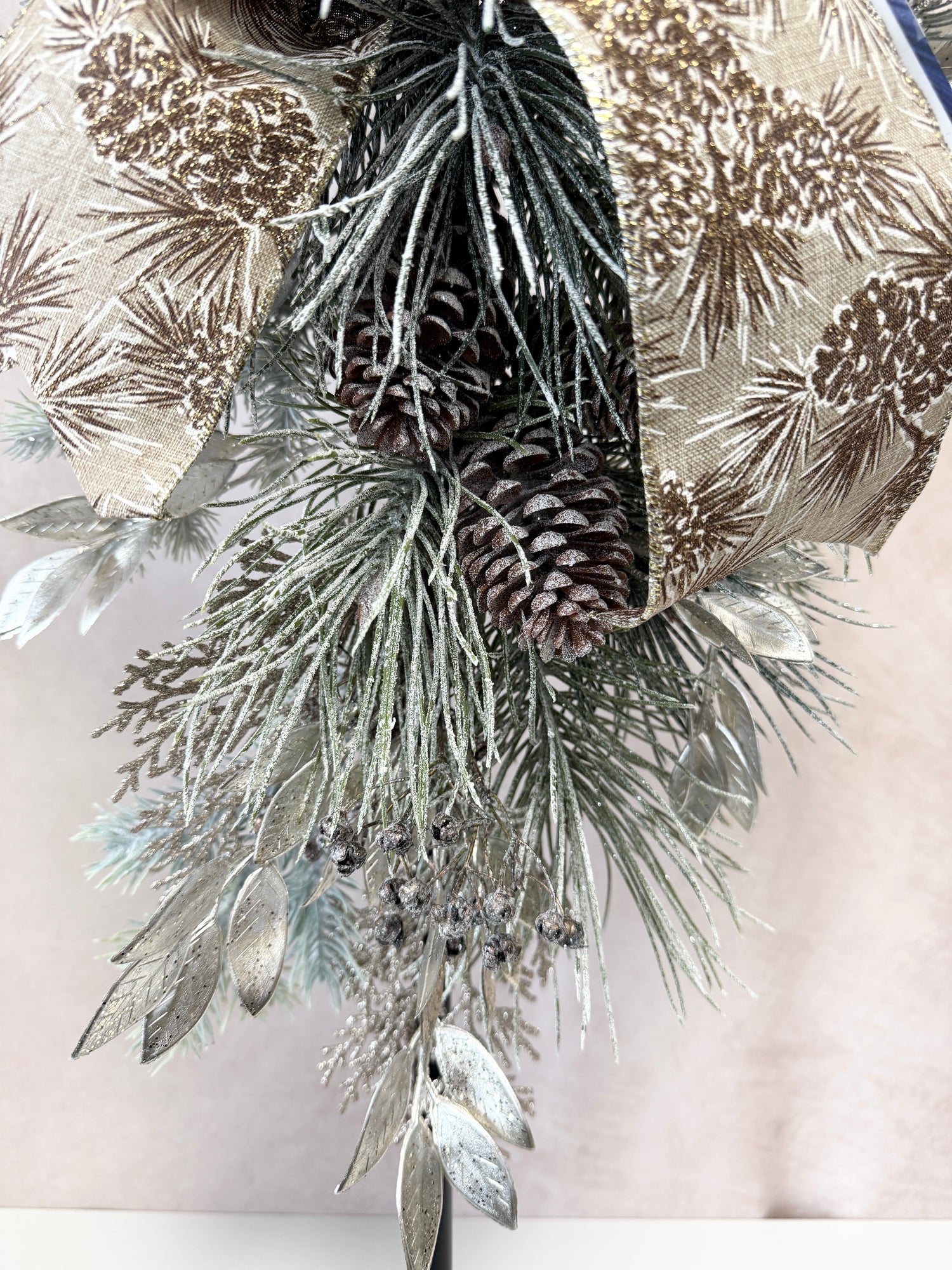 26" Shimmering Pinecone Swag